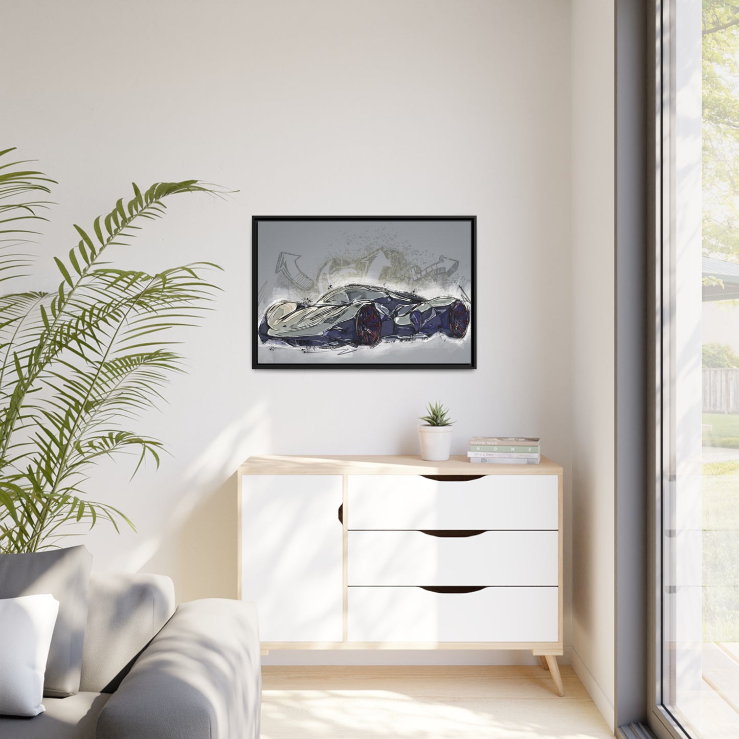 Car Matte Canvas, Black Frame