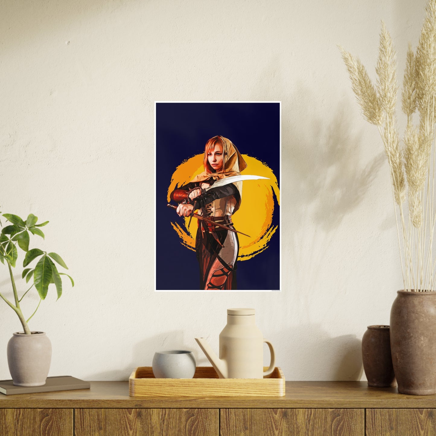 Cosplay Woman Warrior Photo Art Paper Posters