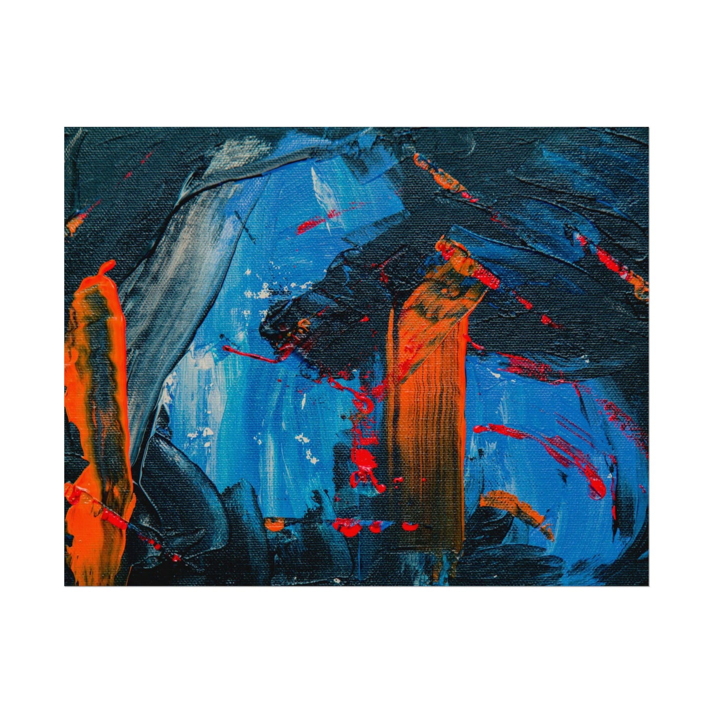 Red and blue splash Rolled Posters