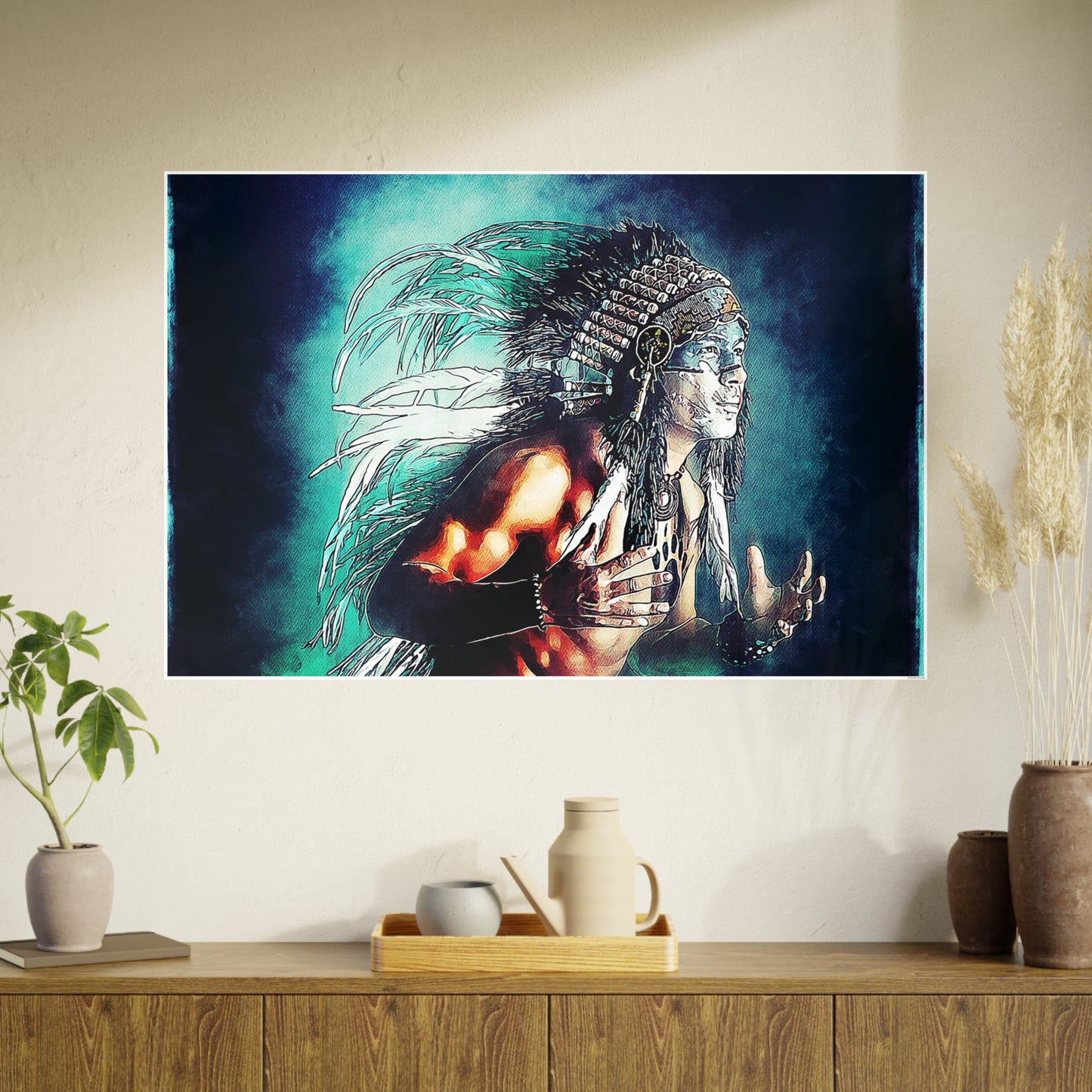 First Nation Man Photo Art Paper Posters