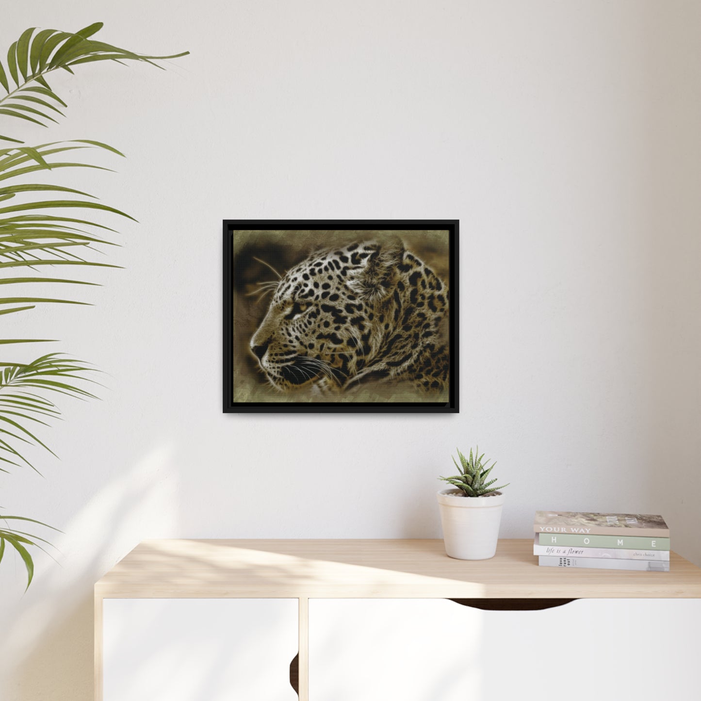 Jaguar Matte Canvas, Black Frame