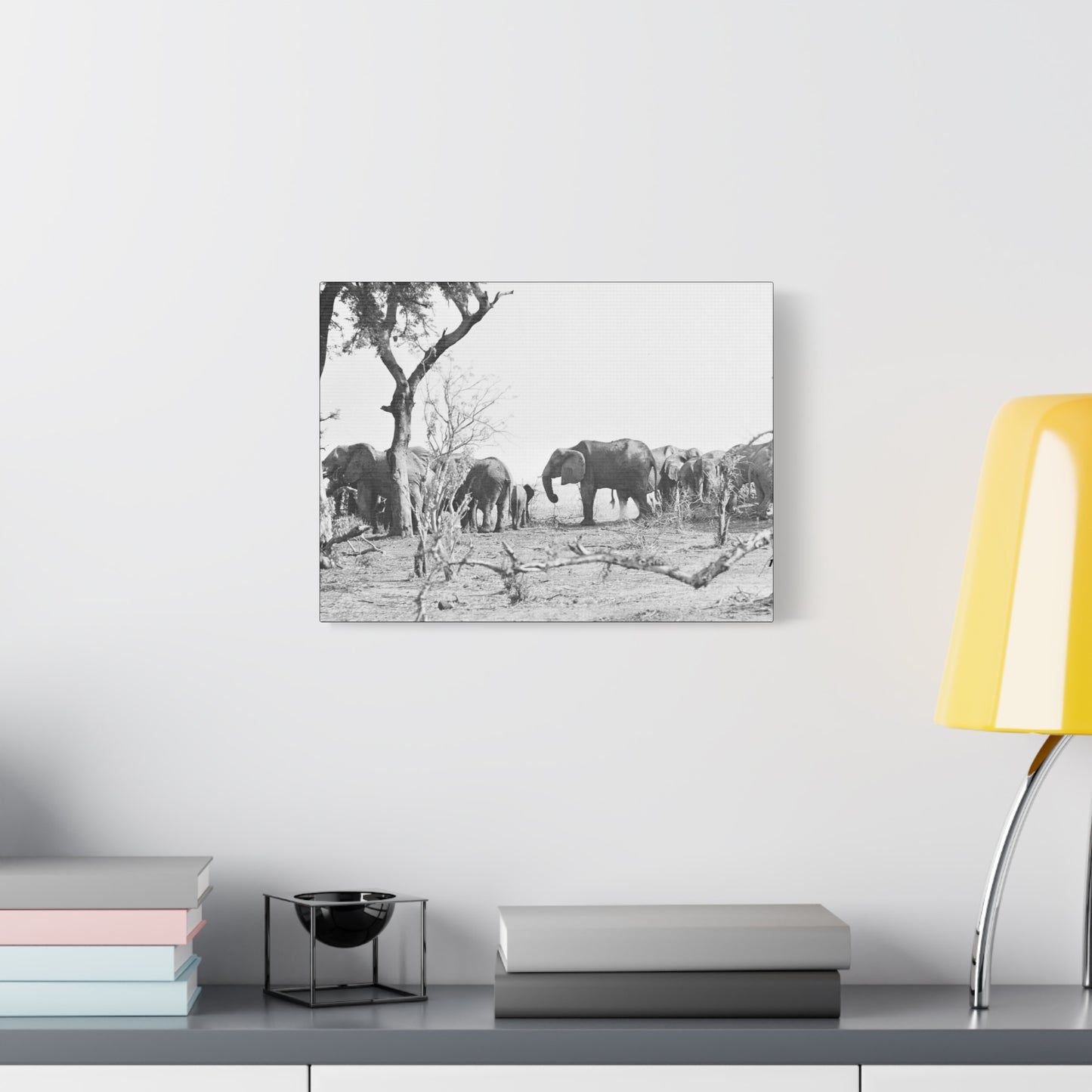 Elephants Matte Canvas, Stretched, 1.25"