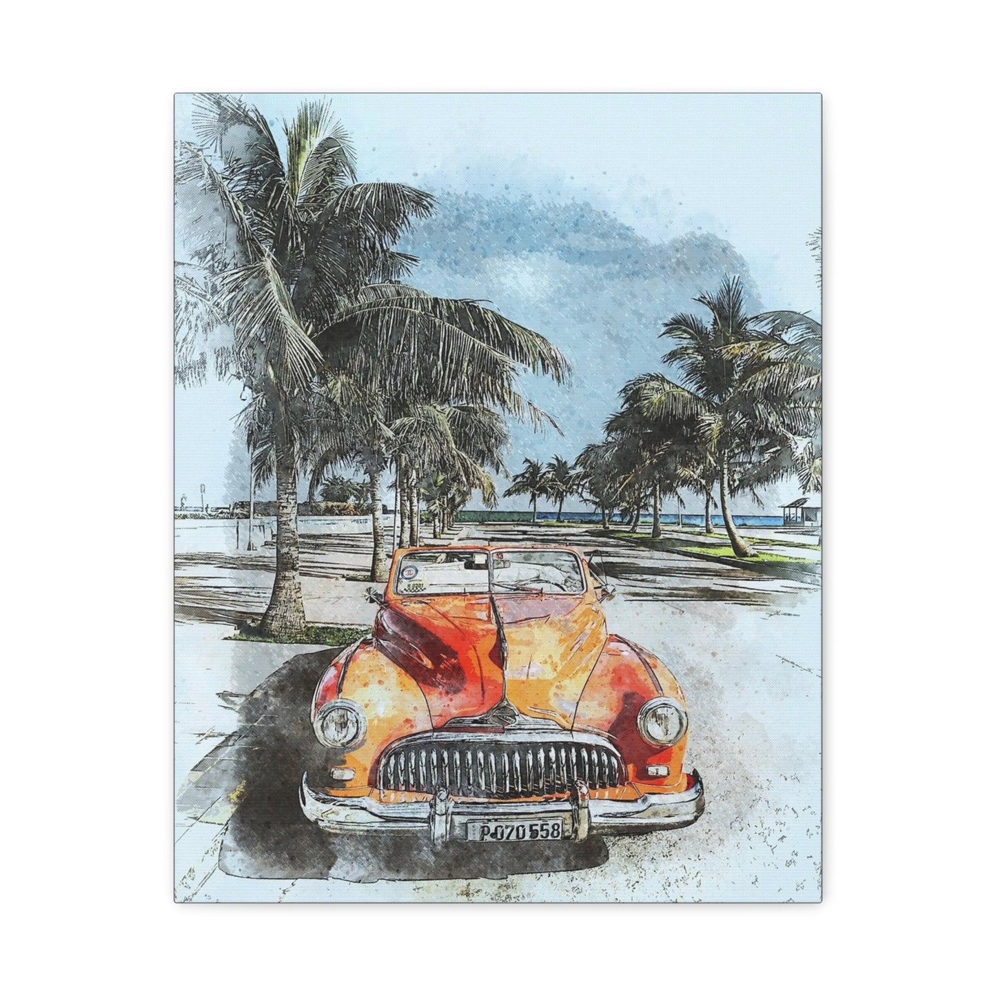 Car Matte Canvas, Stretched, 1.25"