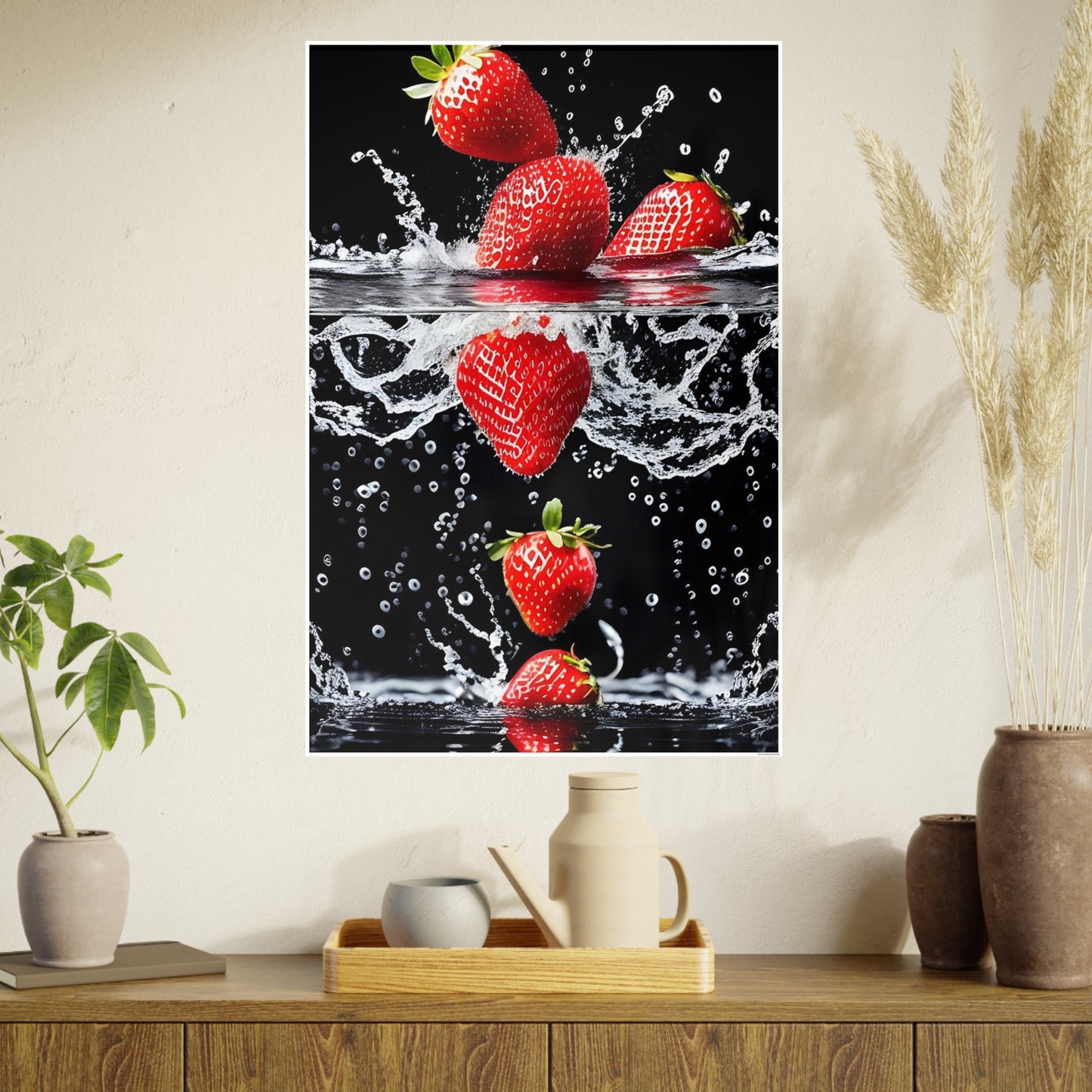 Strawberries AI Gen Photo Art Paper Posters