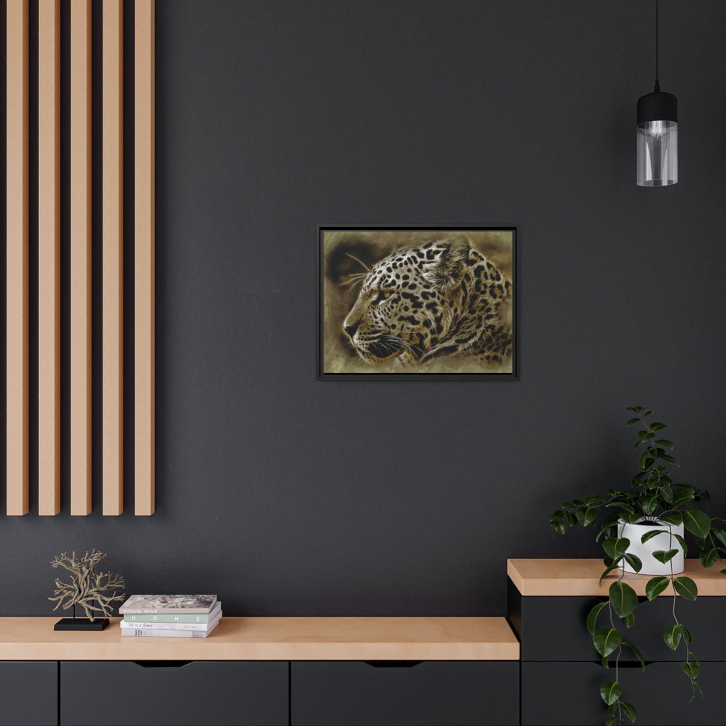 Jaguar Matte Canvas, Black Frame