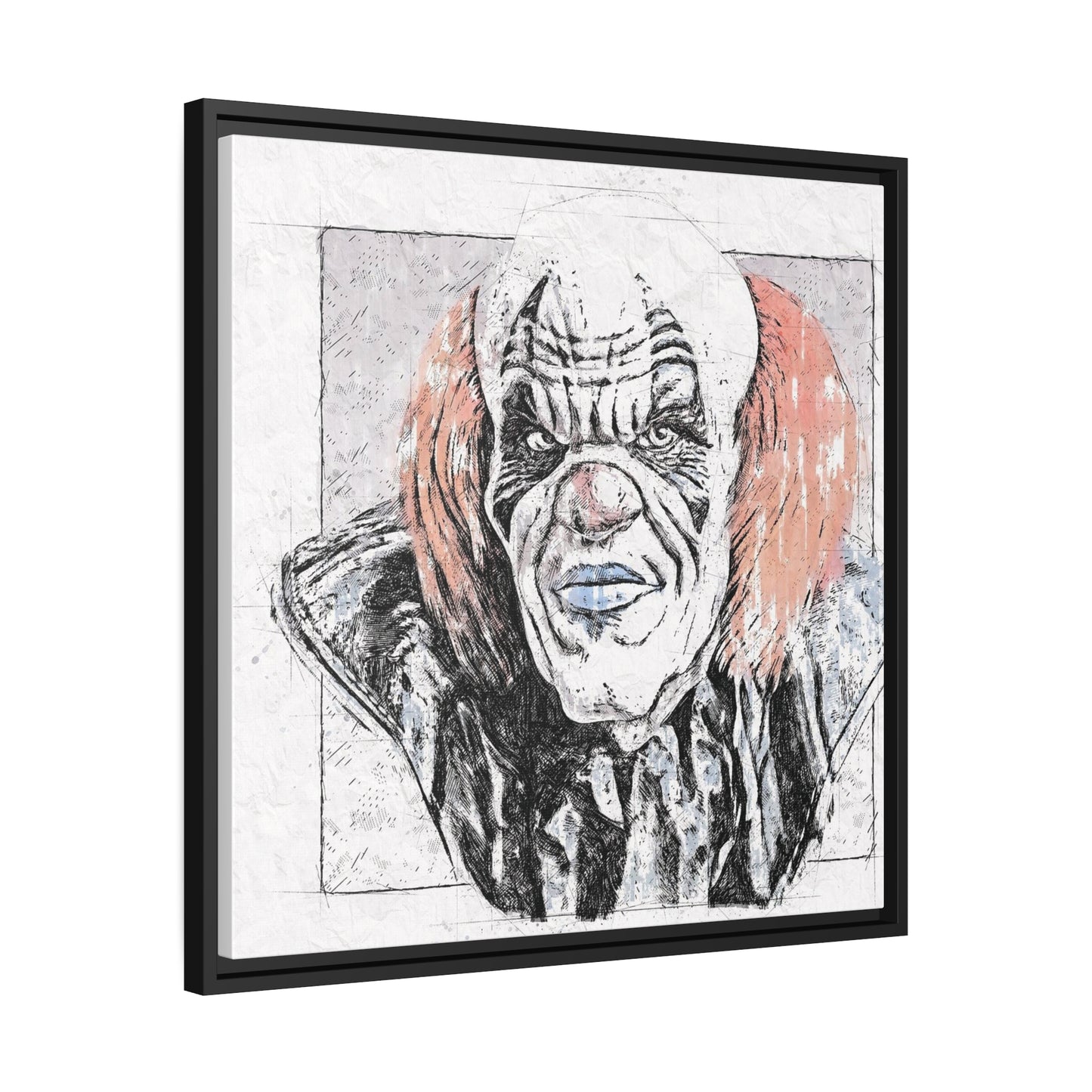 Clown Matte Canvas, Black Frame
