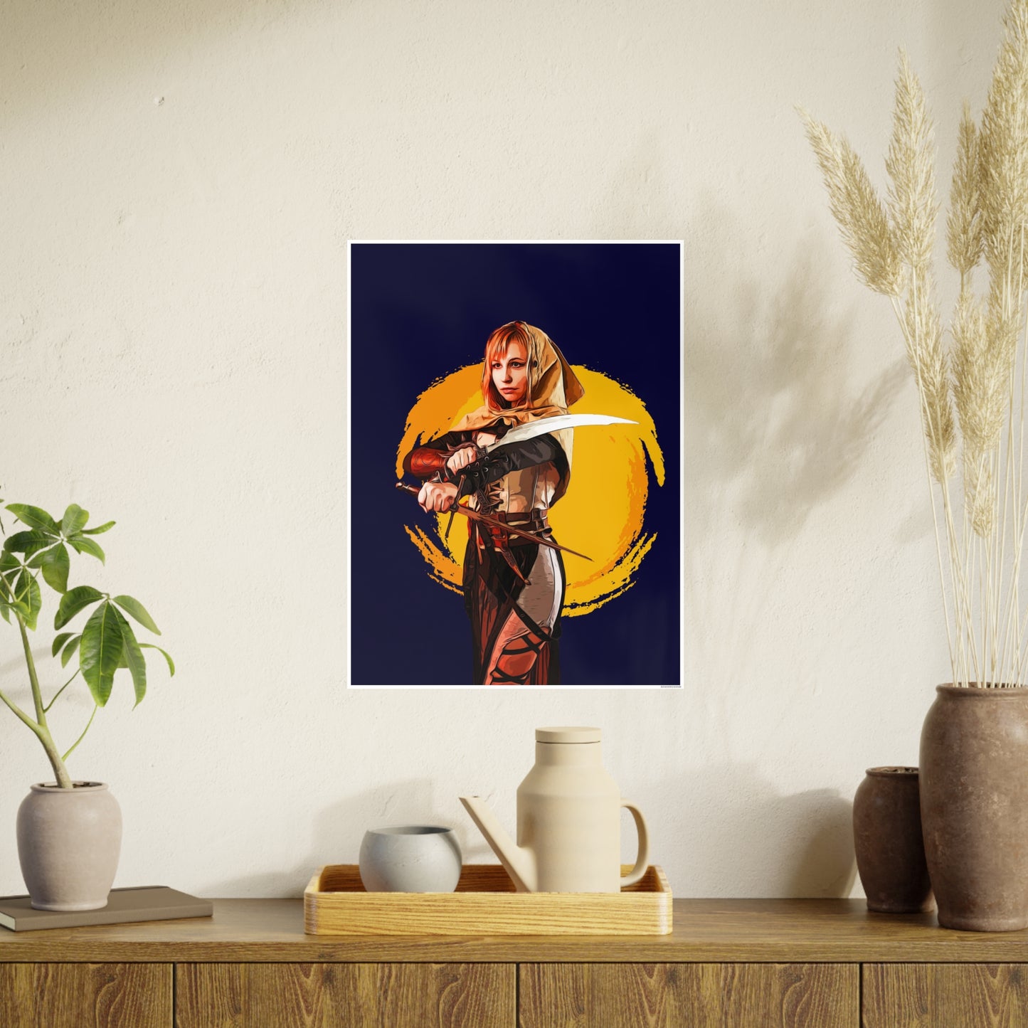 Cosplay Woman Warrior Photo Art Paper Posters