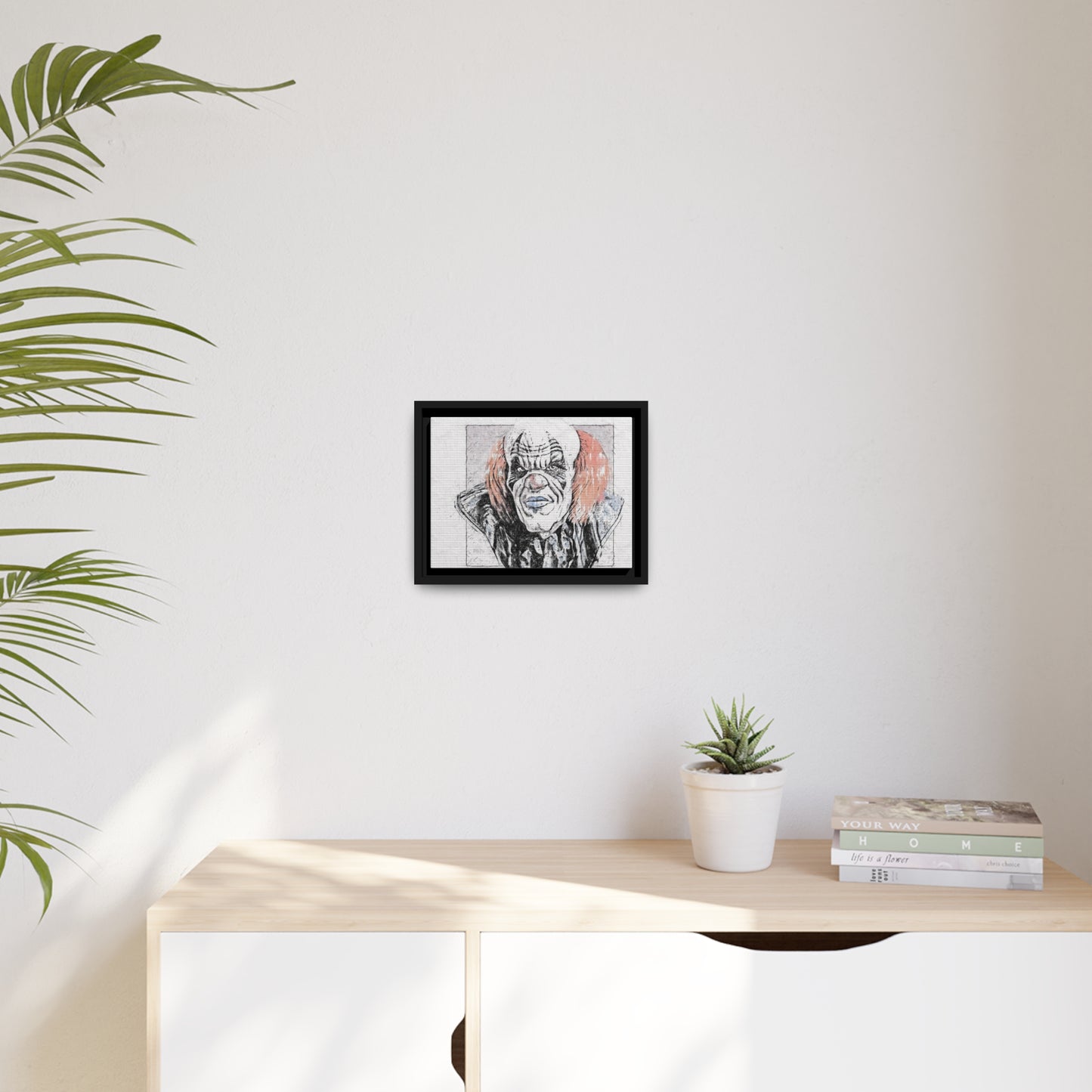 Clown Matte Canvas, Black Frame