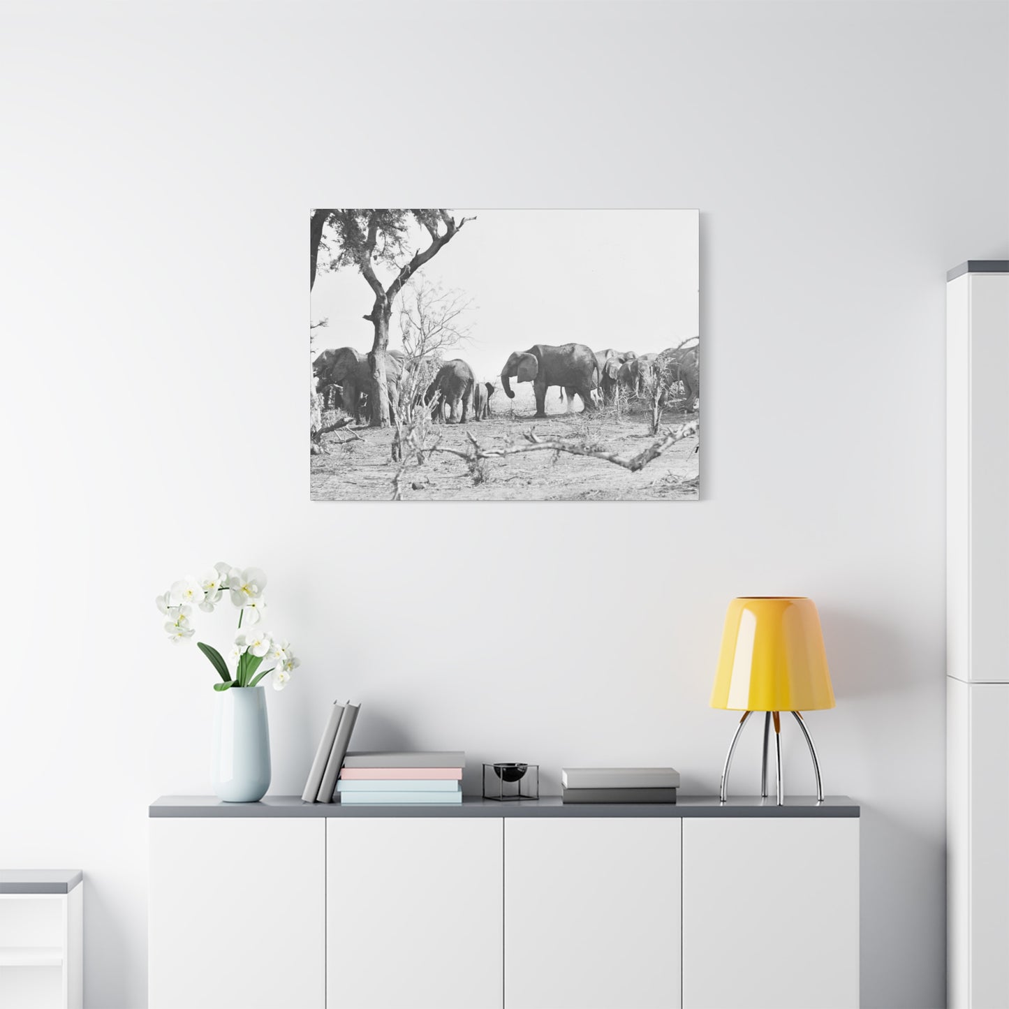 Elephants Matte Canvas, Stretched, 1.25"