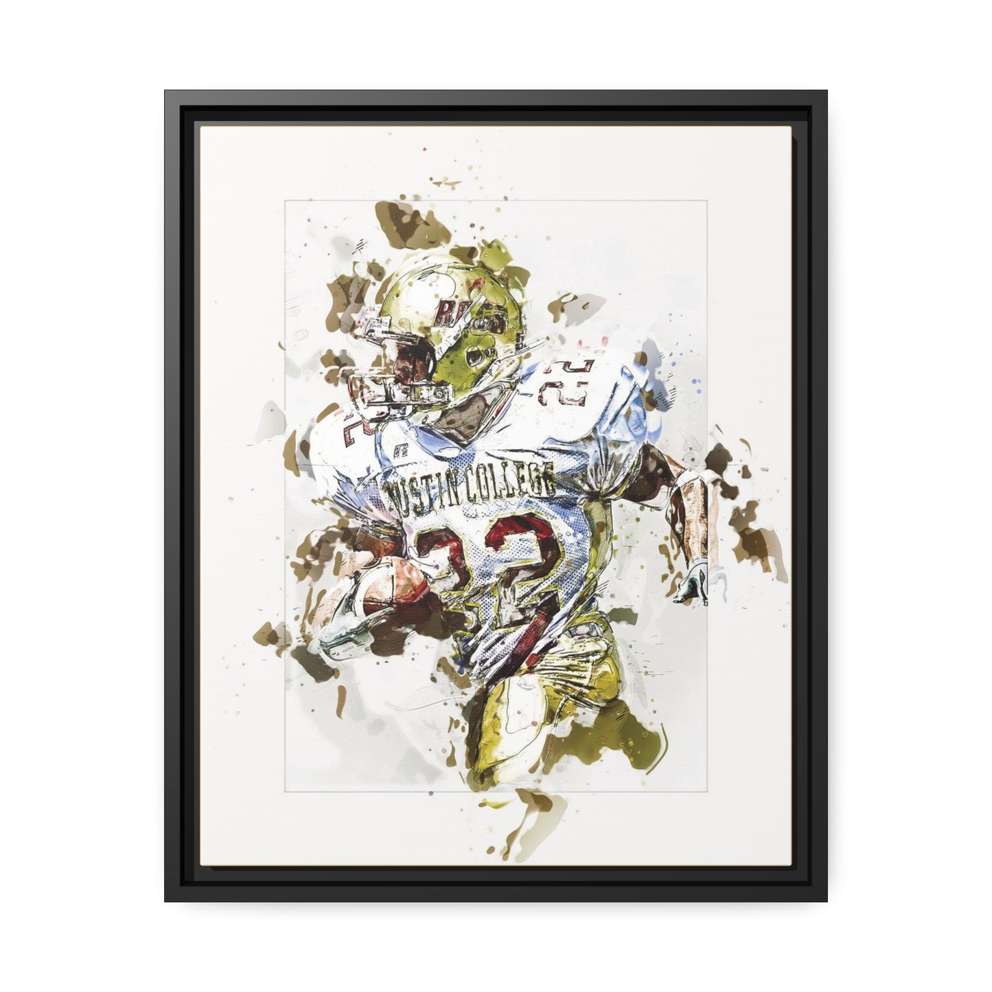Football Matte Canvas, Black Frame