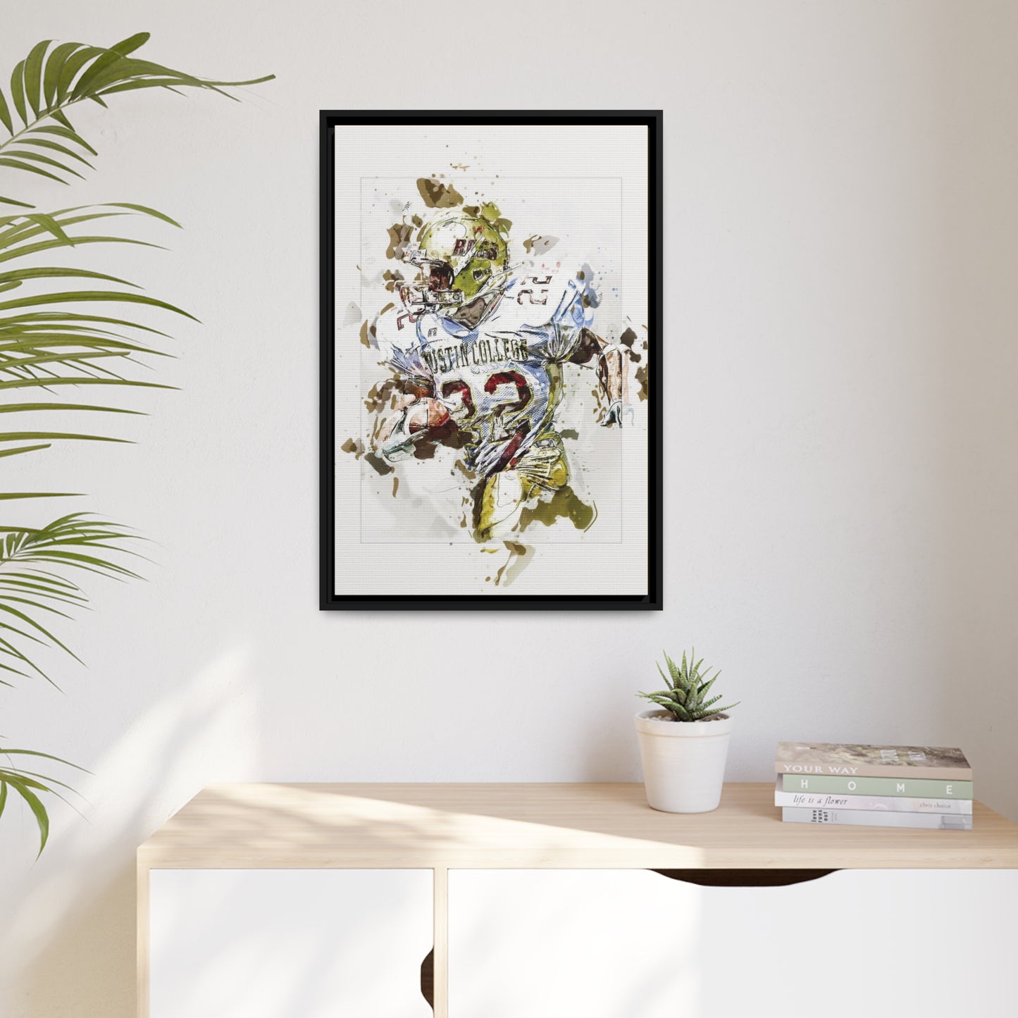 Football Matte Canvas, Black Frame