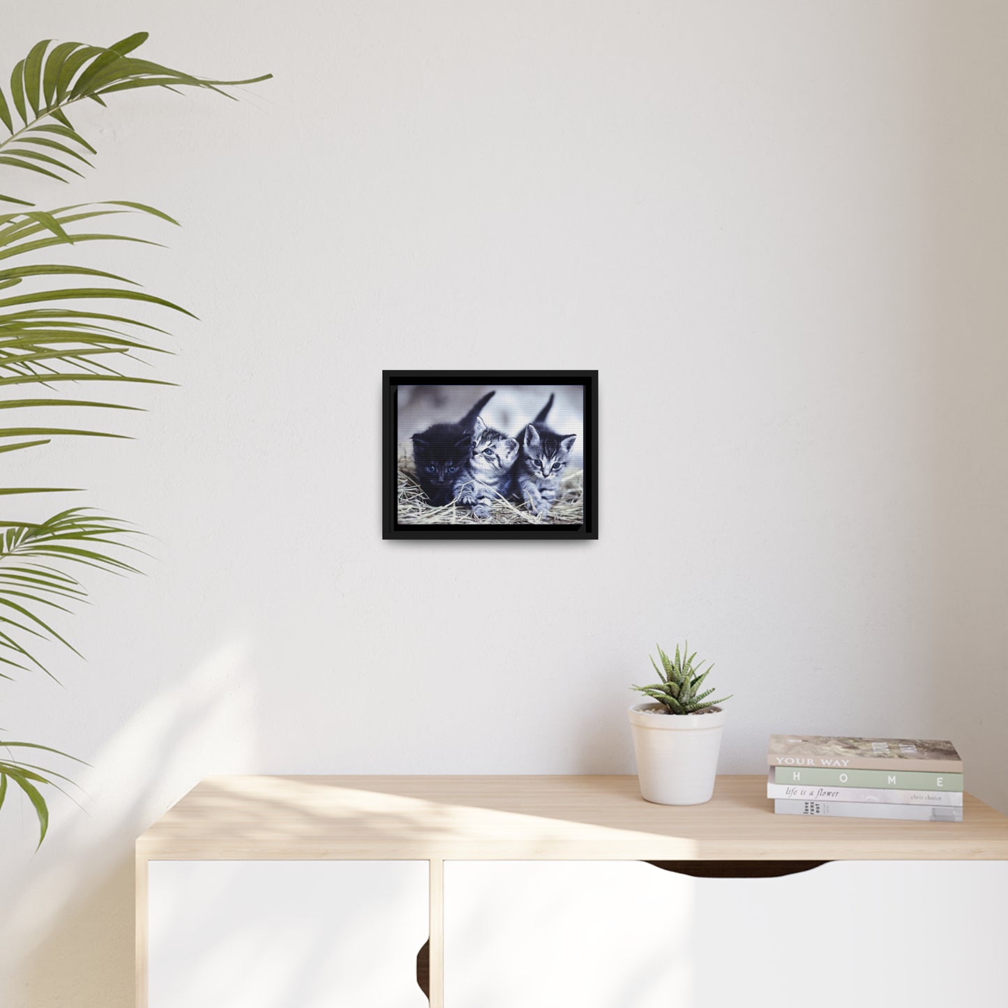 Kitten Matte Canvas, Black Frame