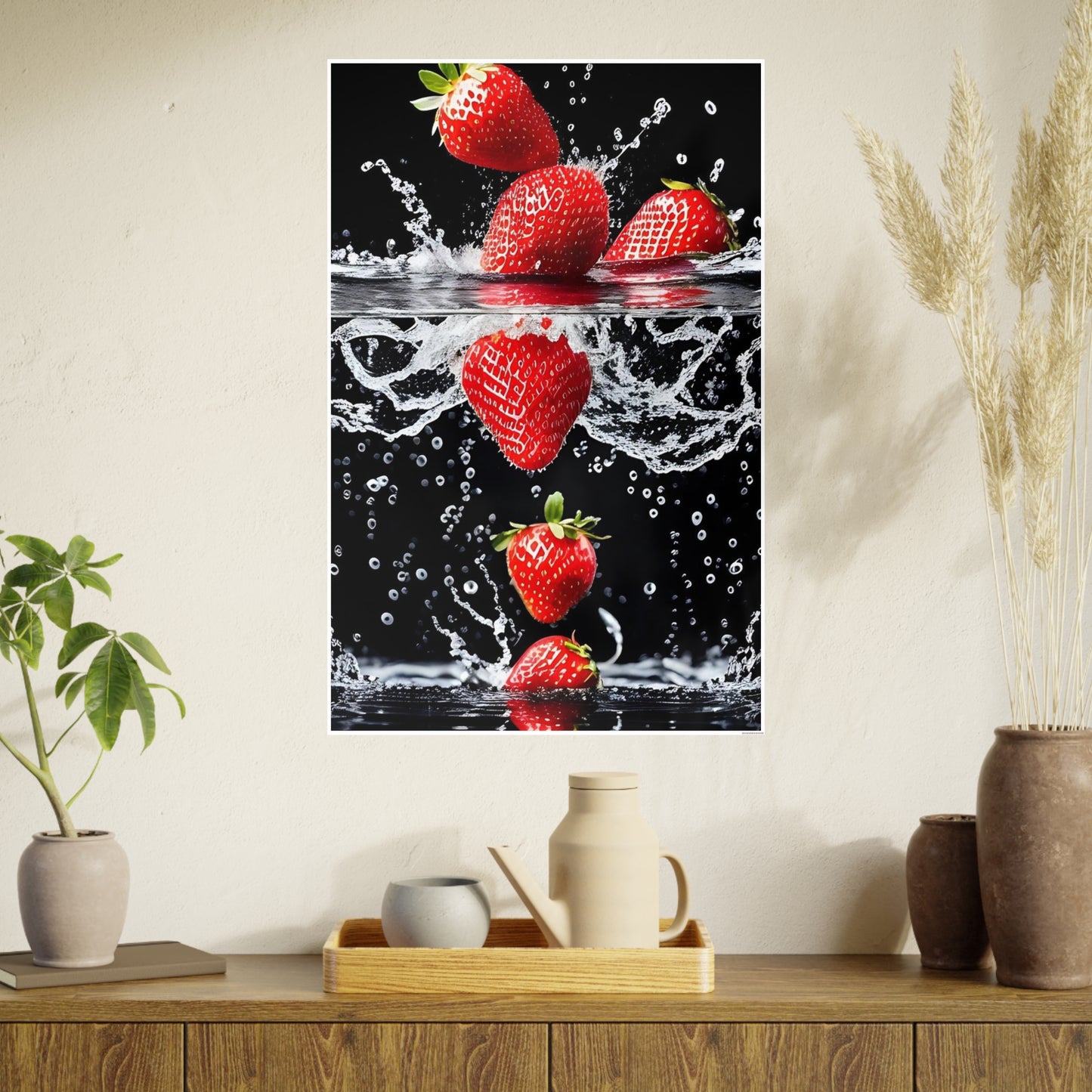 Strawberries AI Gen Photo Art Paper Posters