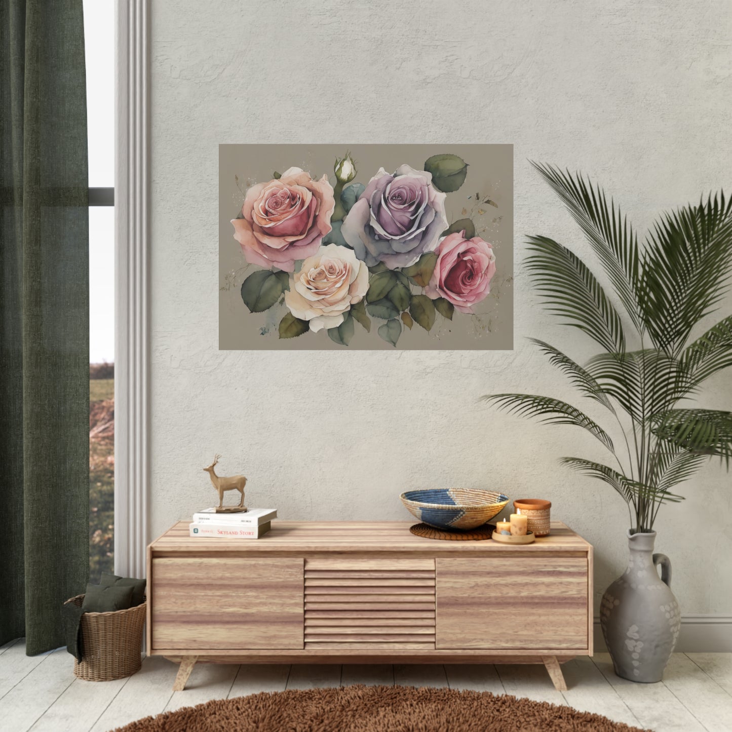 Roses AI Gen Rolled Posters