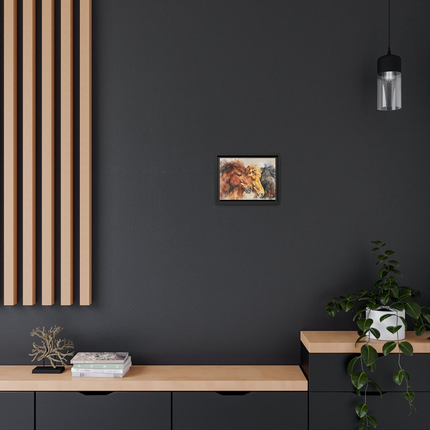 Horses Matte Canvas, Black Frame
