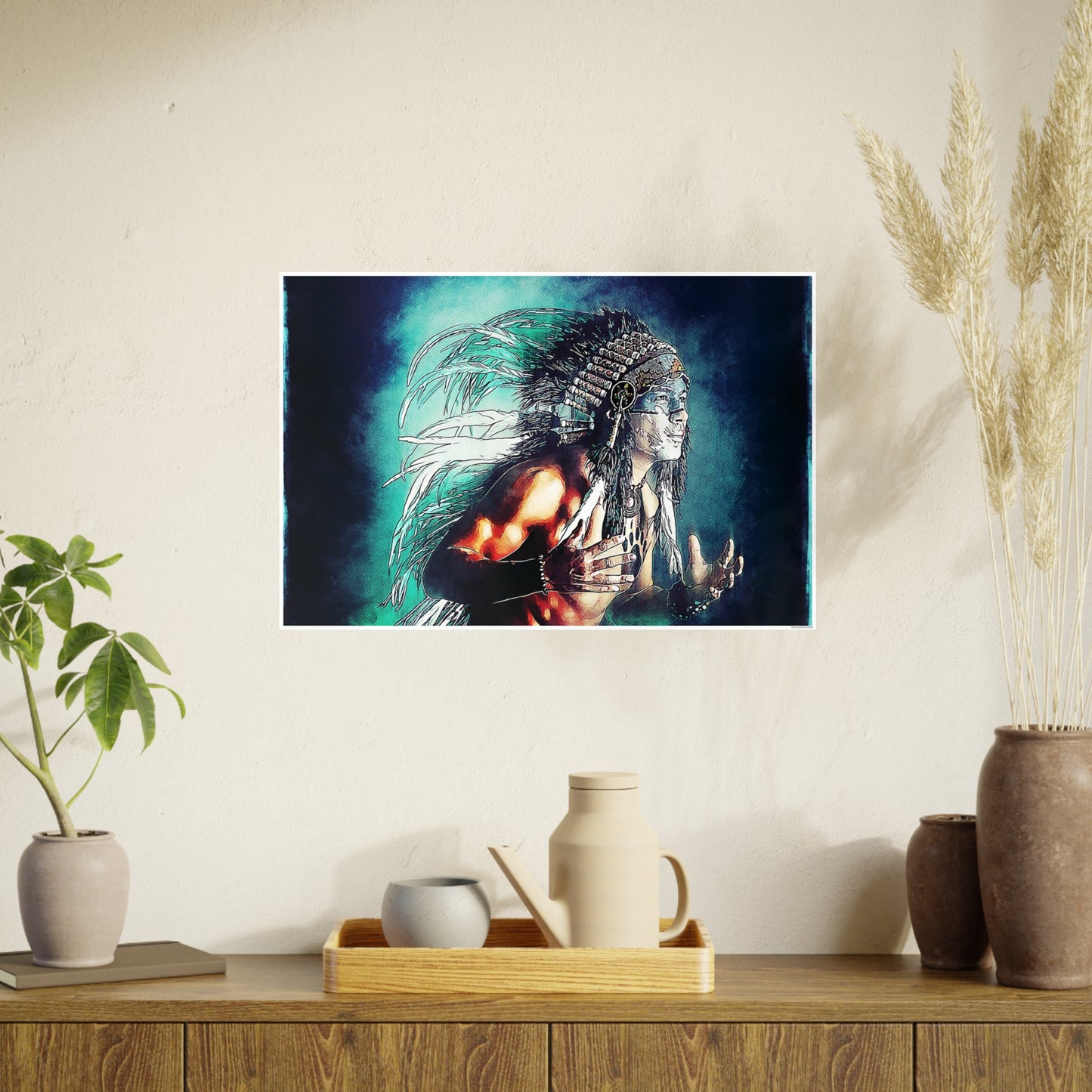 First Nation Man Photo Art Paper Posters