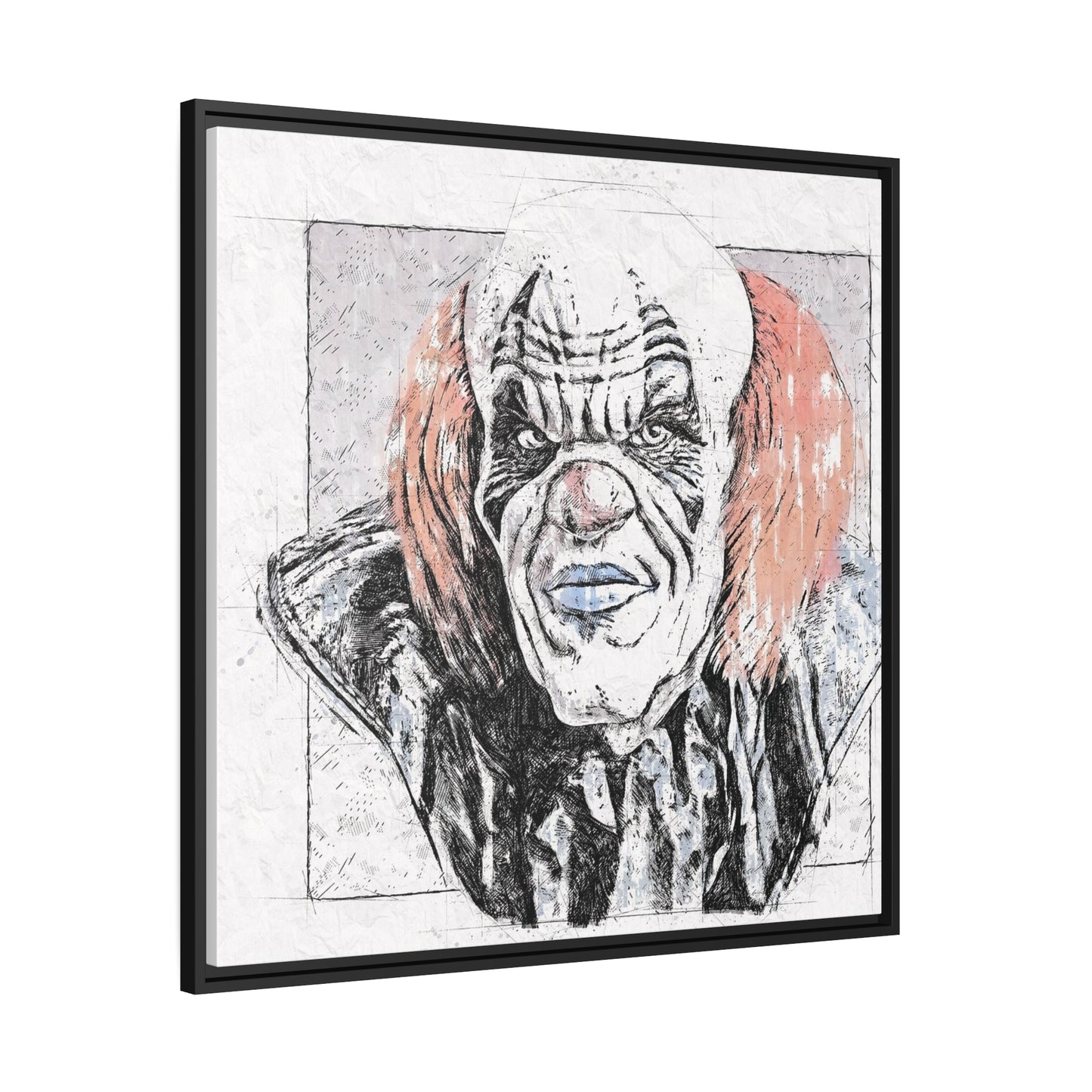 Clown Matte Canvas, Black Frame