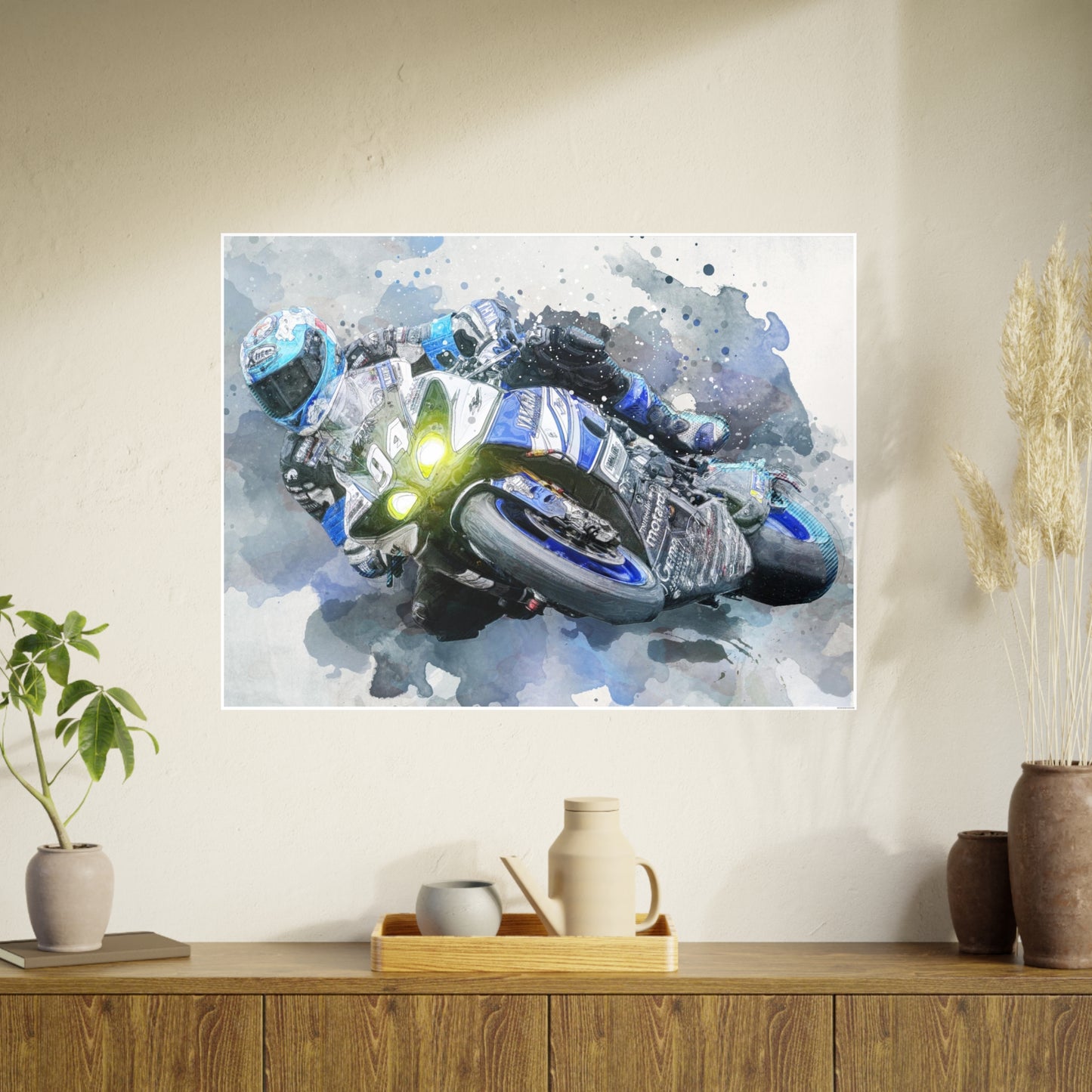 Motorcycle Race Photo Art Paper Posters