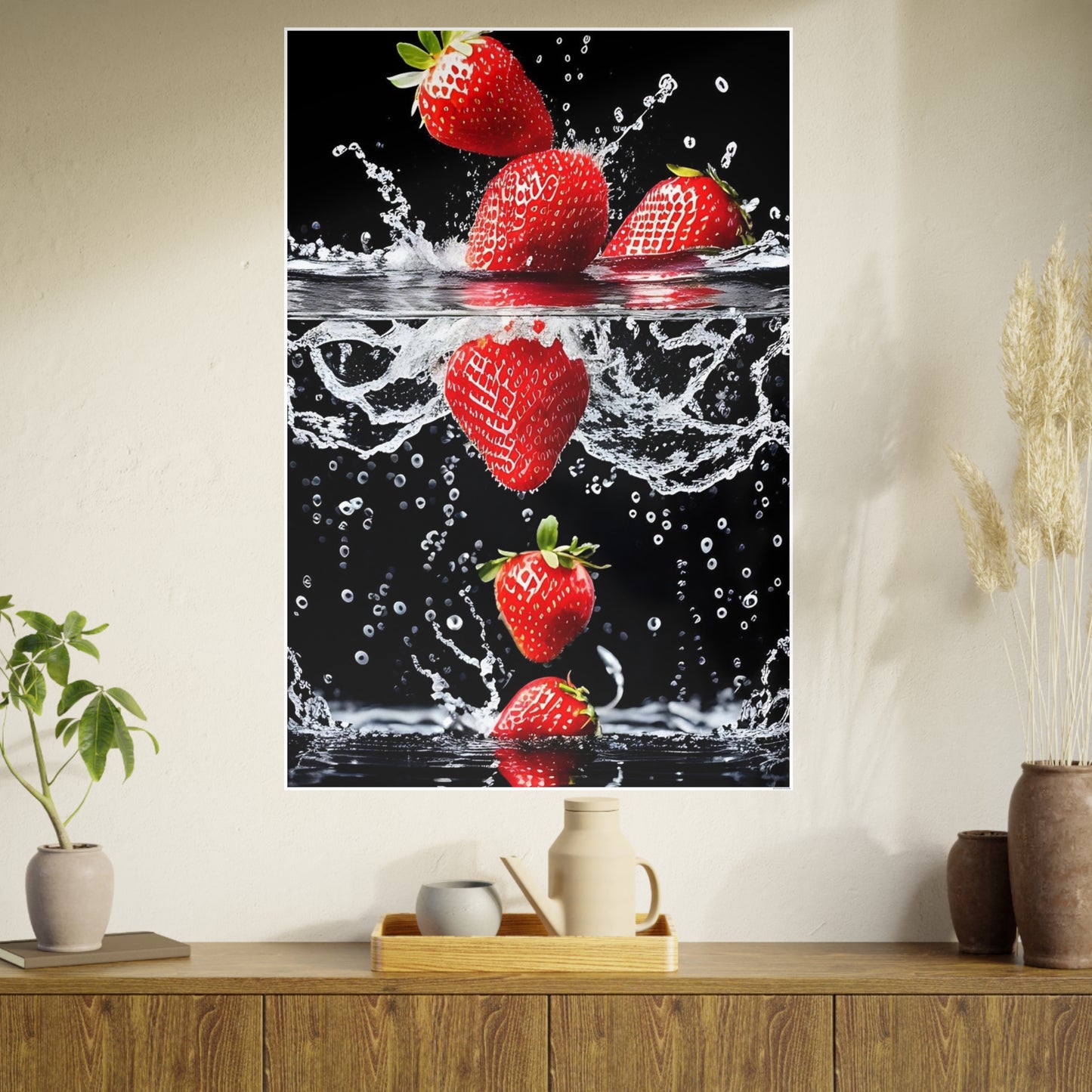 Strawberries AI Gen Photo Art Paper Posters
