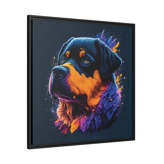 Rottweiler Matte Canvas, Black Frame