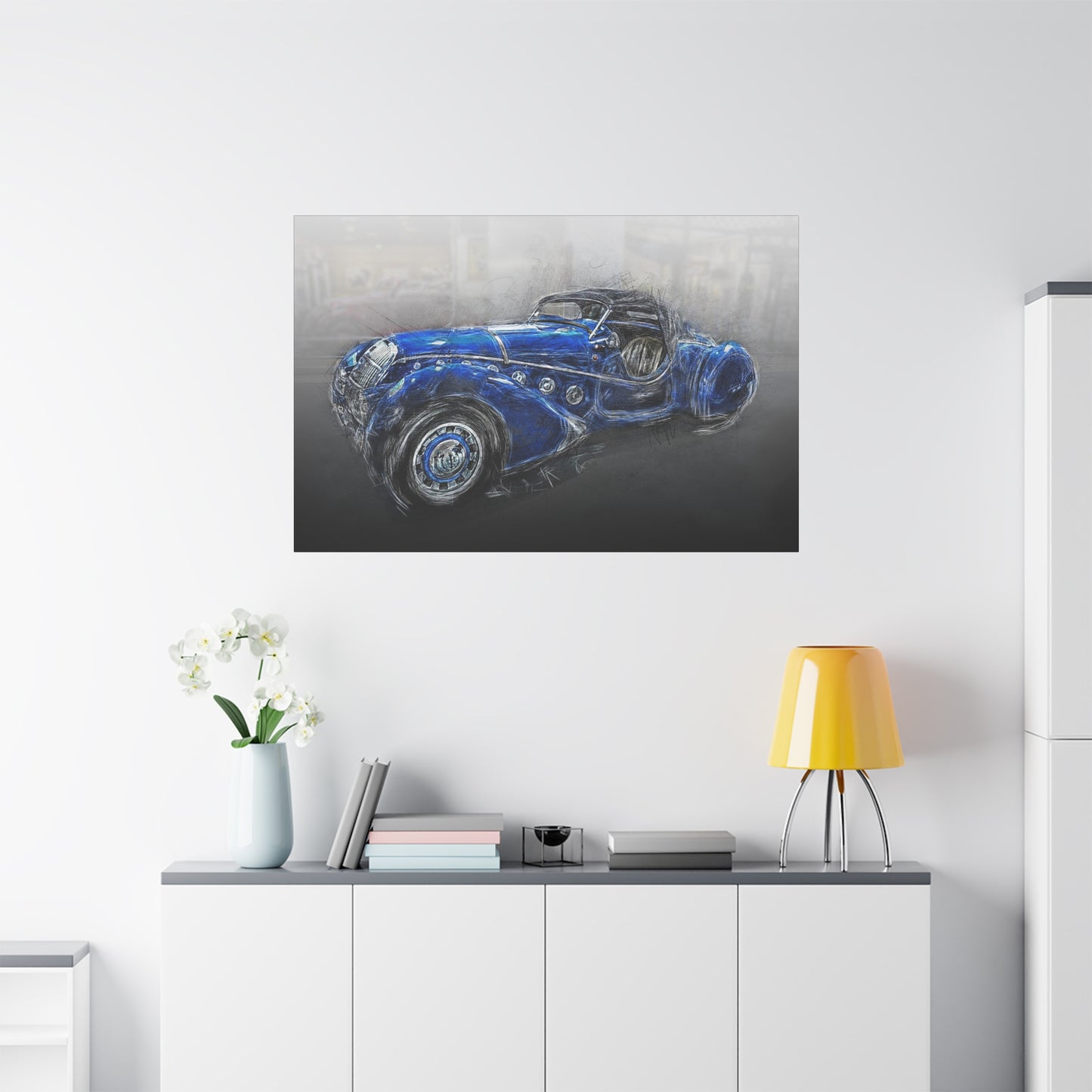 Car Matte Canvas, Stretched, 1.25"