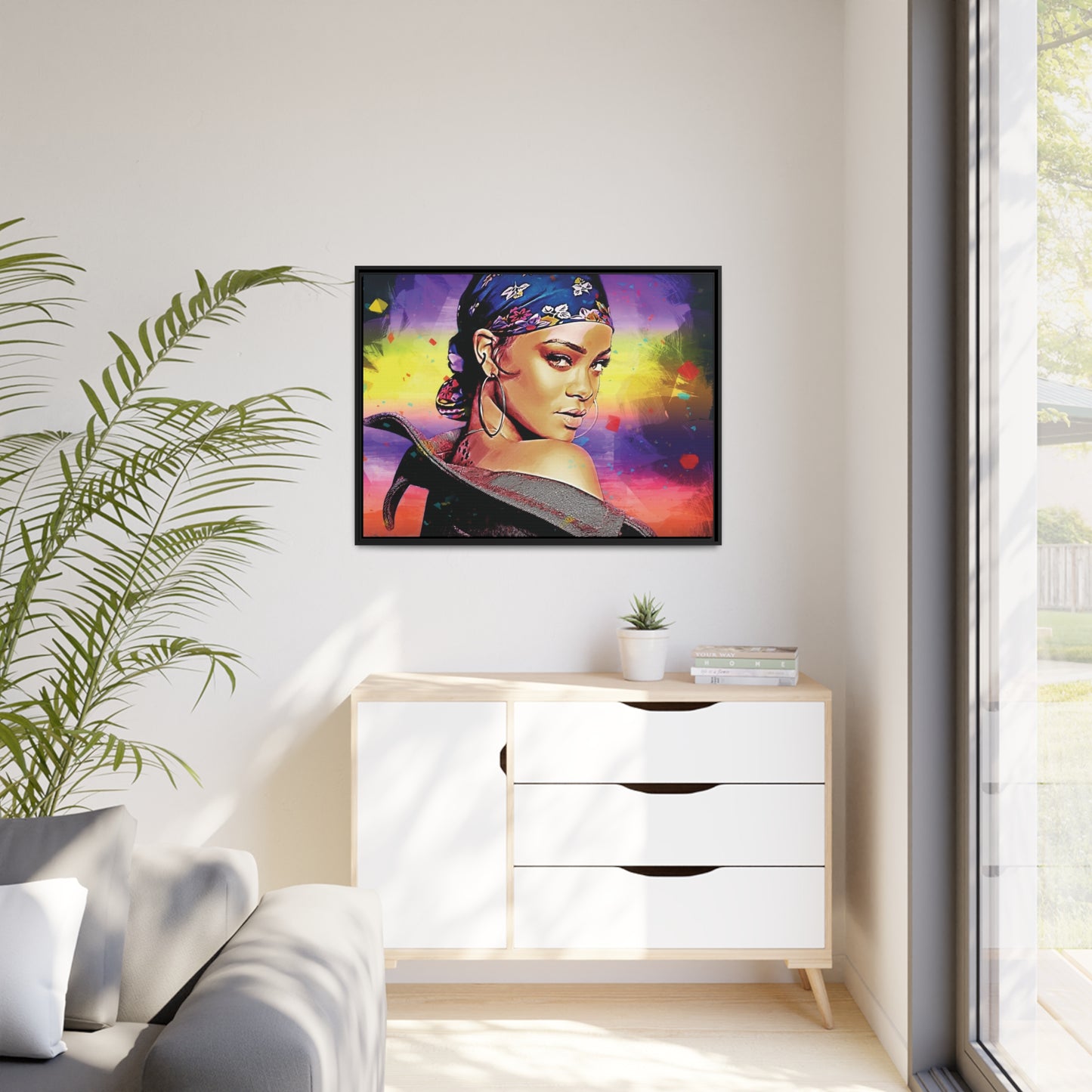 Woman Matte Canvas, Black Frame