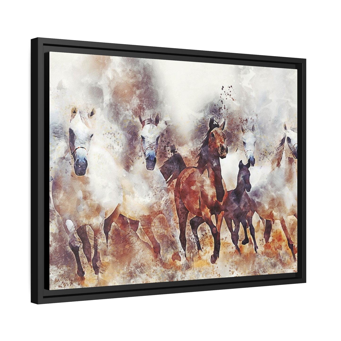 Horses Matte Canvas, Black Frame