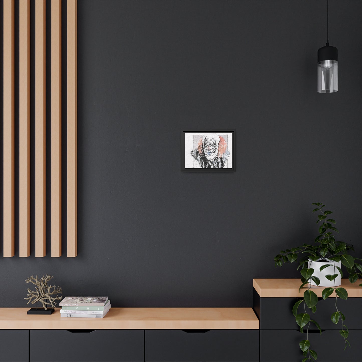 Clown Matte Canvas, Black Frame