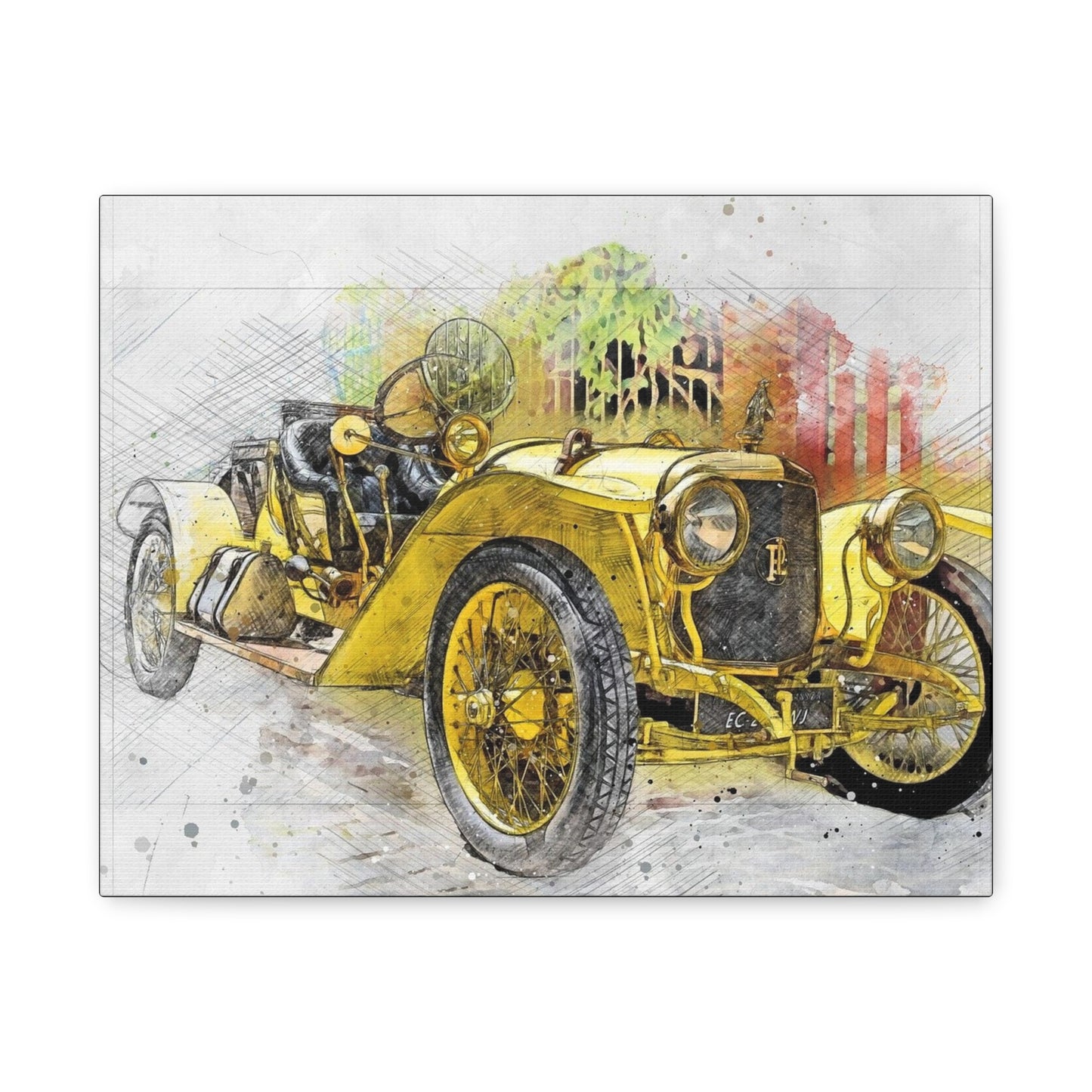 Car Matte Canvas, Stretched, 1.25"