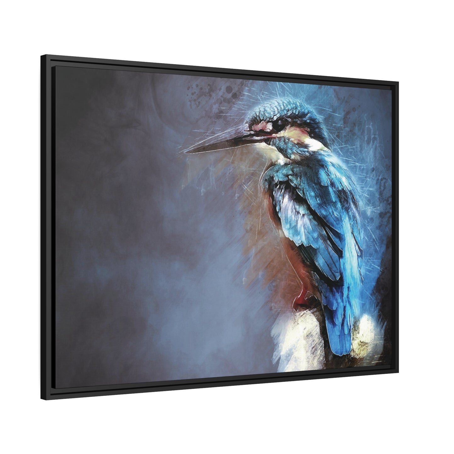 Kingfisher Matte Canvas, Black Frame