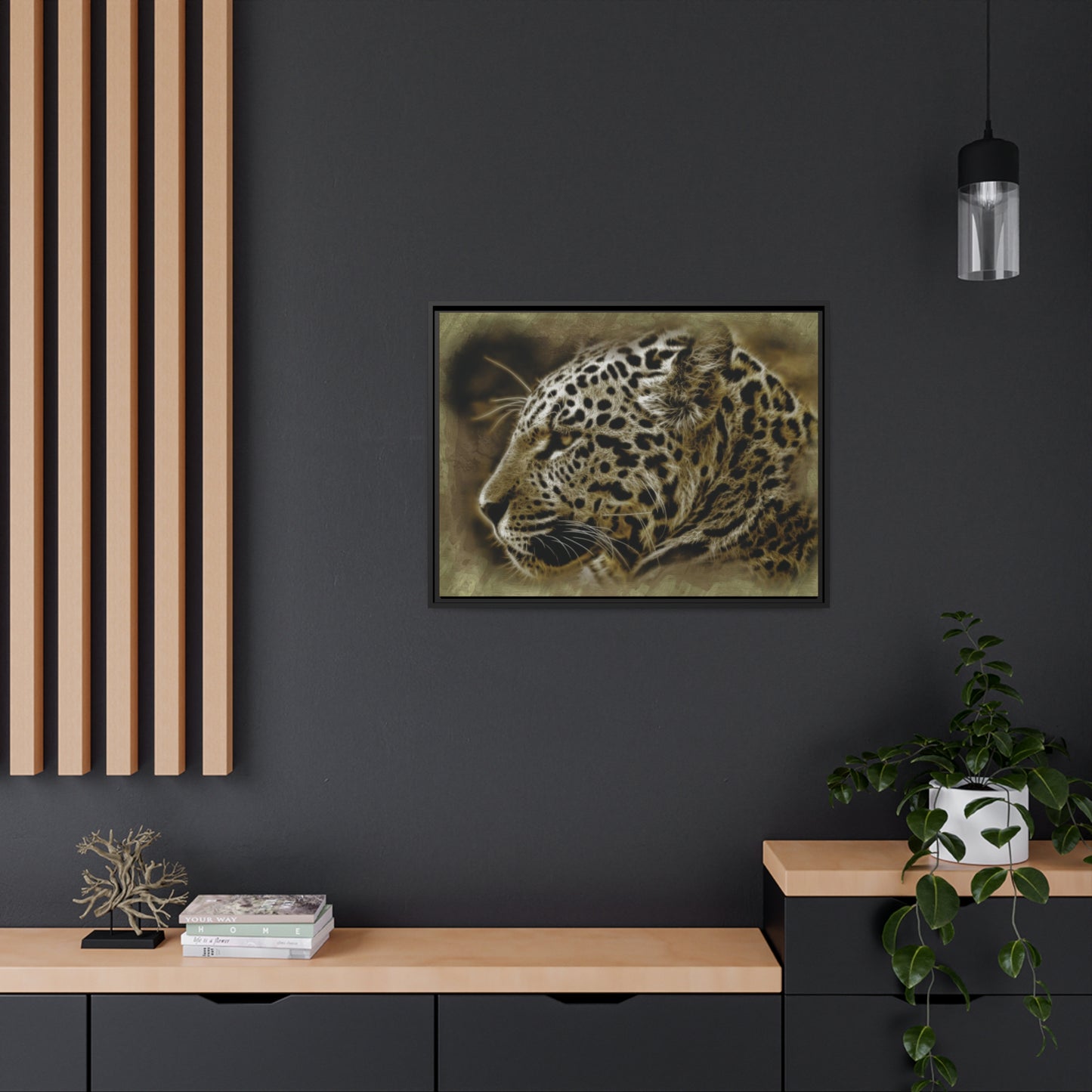 Jaguar Matte Canvas, Black Frame