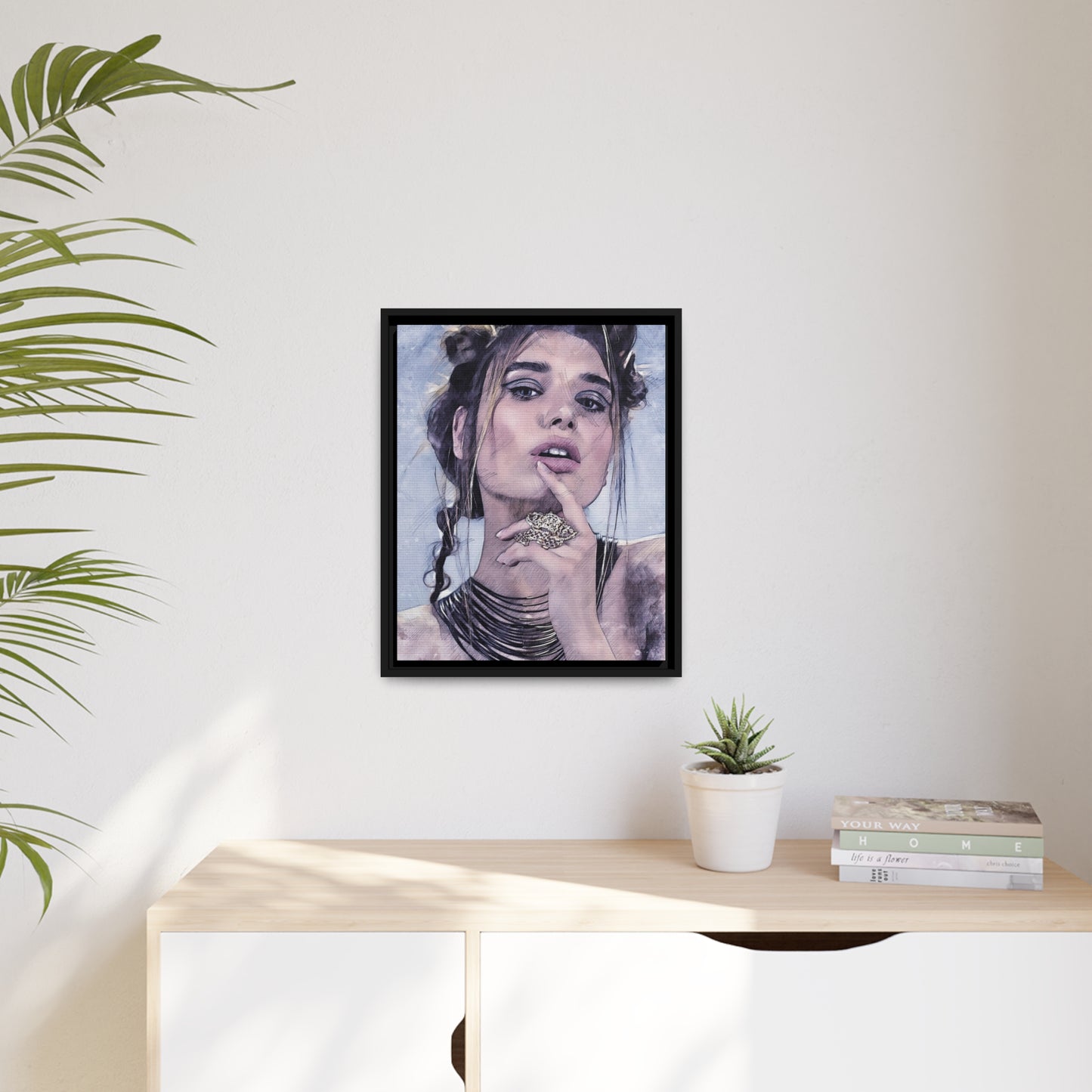 Woman Matte Canvas, Black Frame