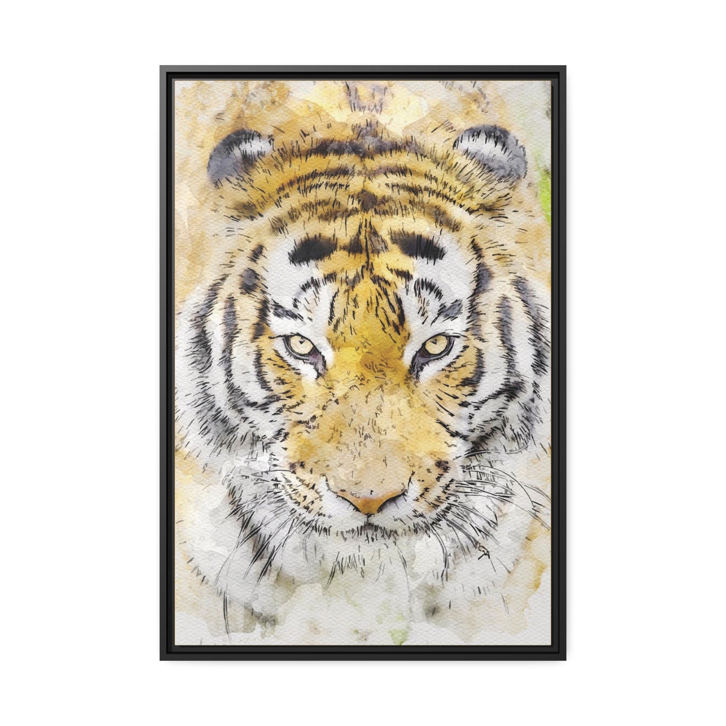Tiger Matte Canvas, Black Frame