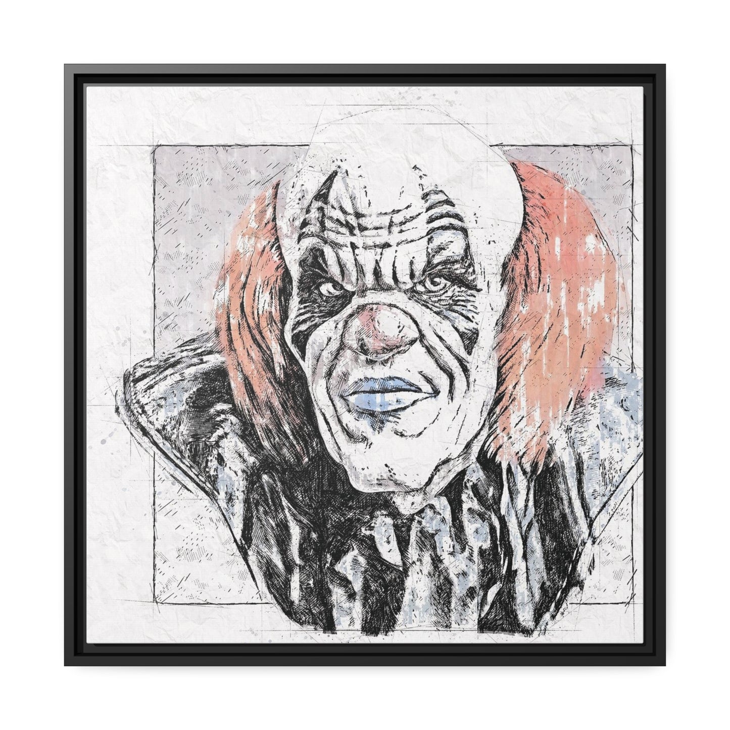 Clown Matte Canvas, Black Frame
