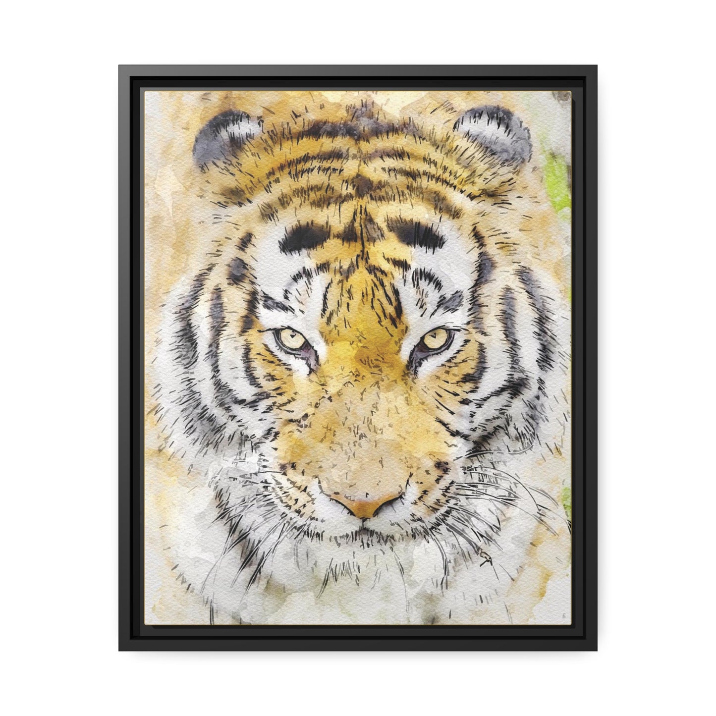 Tiger Matte Canvas, Black Frame