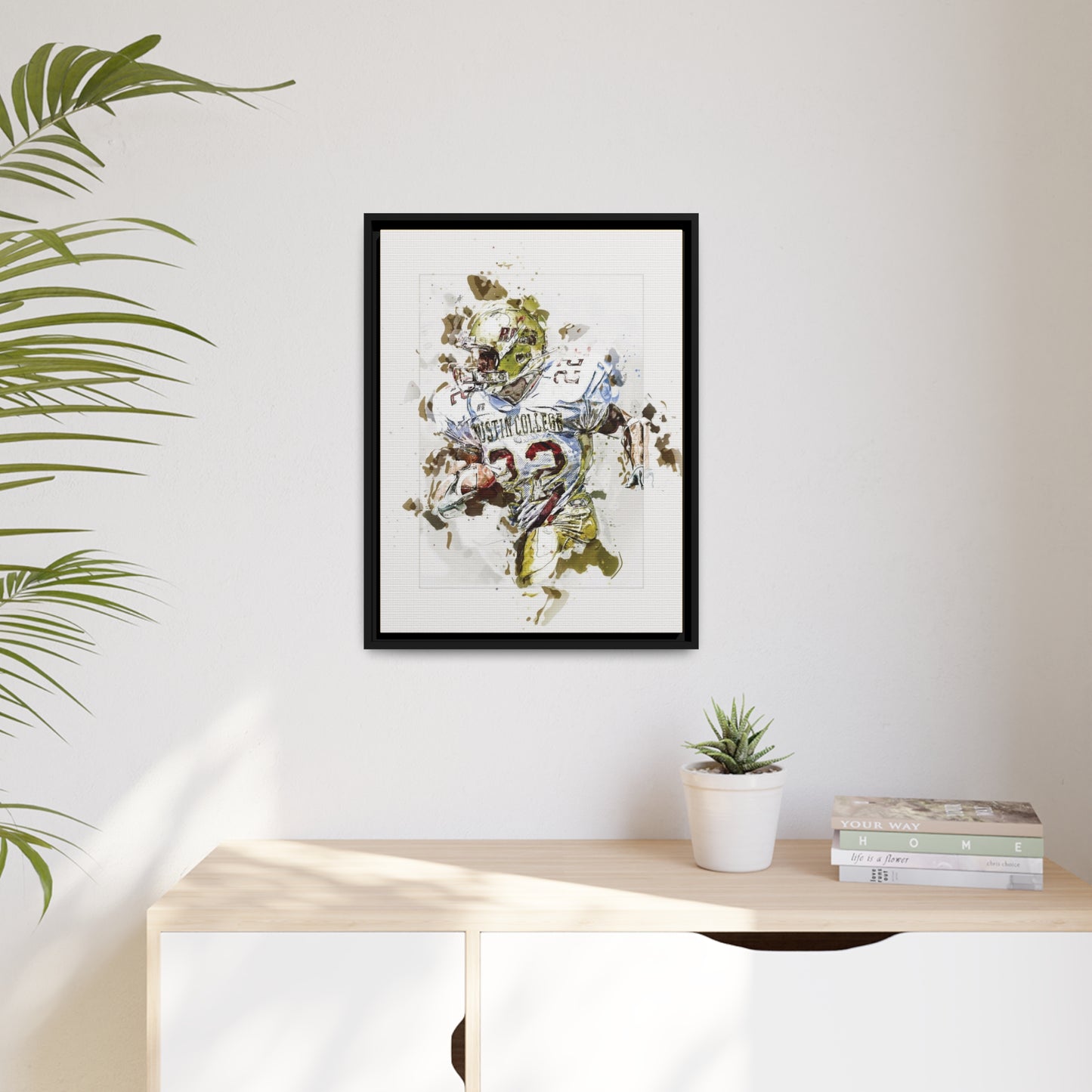 Football Matte Canvas, Black Frame
