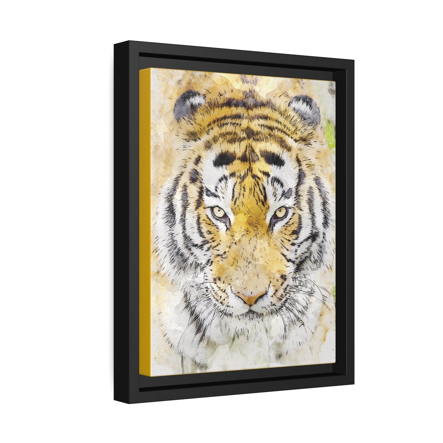 Tiger Matte Canvas, Black Frame