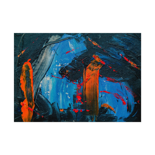 Red and blue splash Rolled Posters