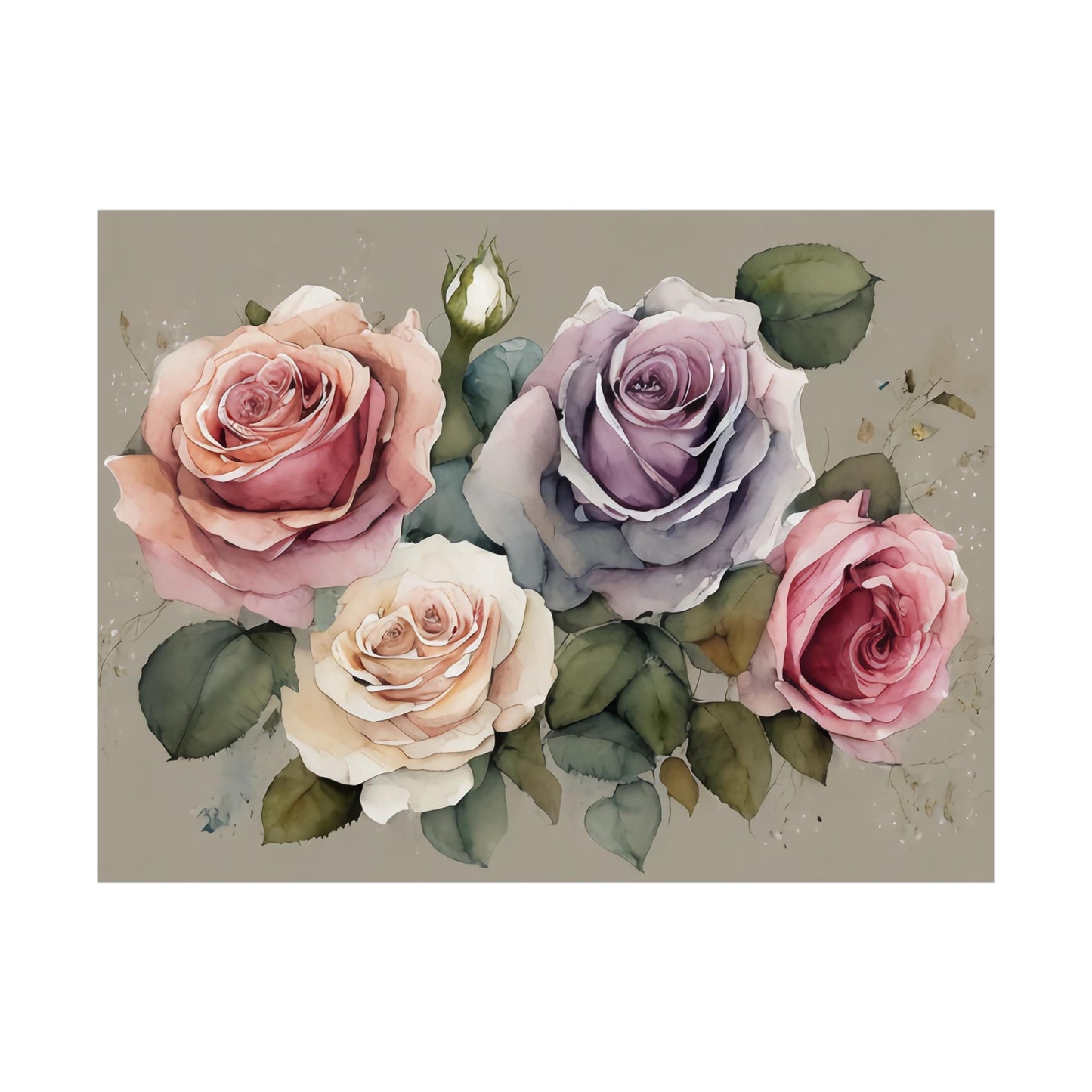 Roses AI Gen Rolled Posters