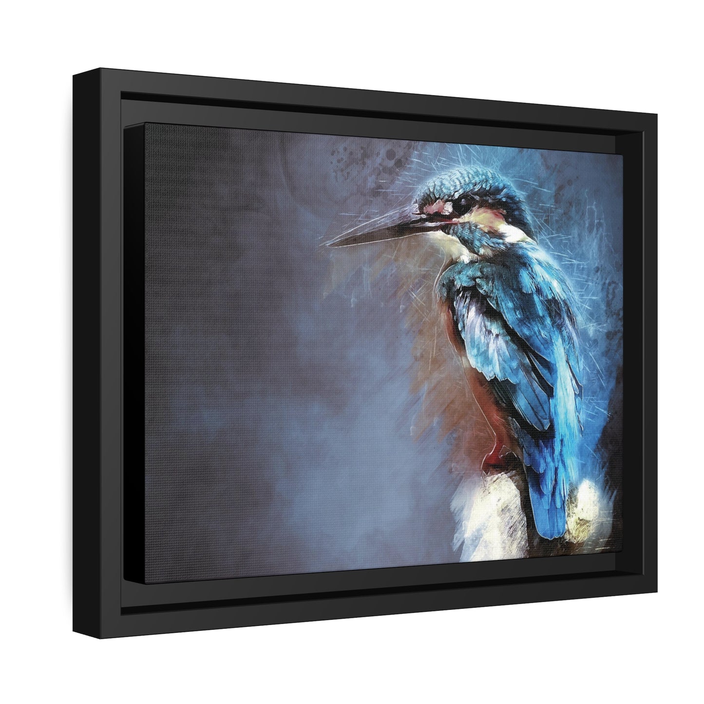 Kingfisher Matte Canvas, Black Frame