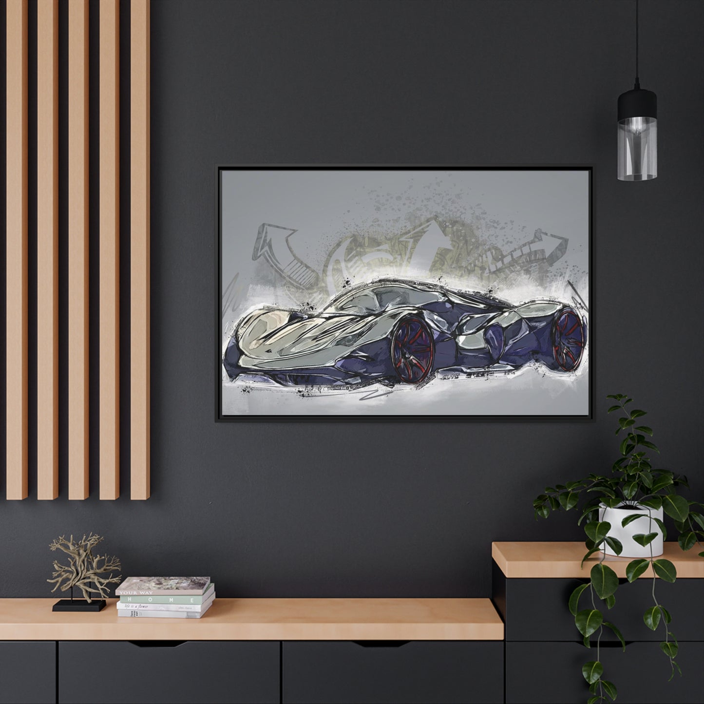 Car Matte Canvas, Black Frame