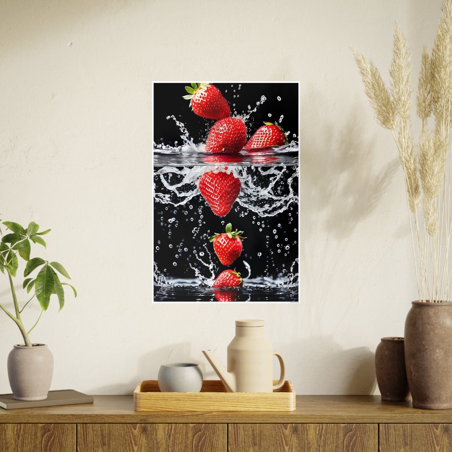 Strawberries AI Gen Photo Art Paper Posters