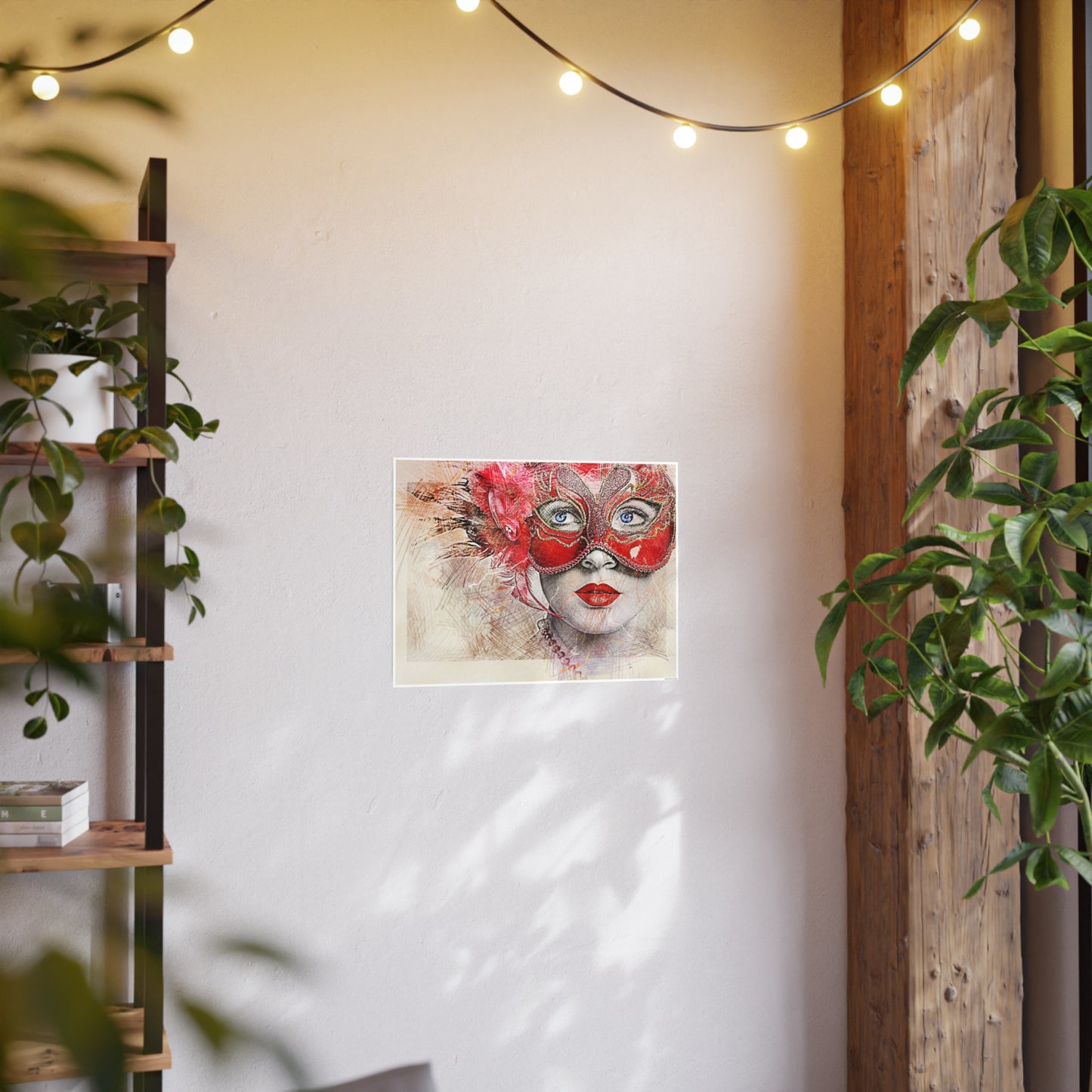 Woman Mask Carnival Photo Art Paper Posters