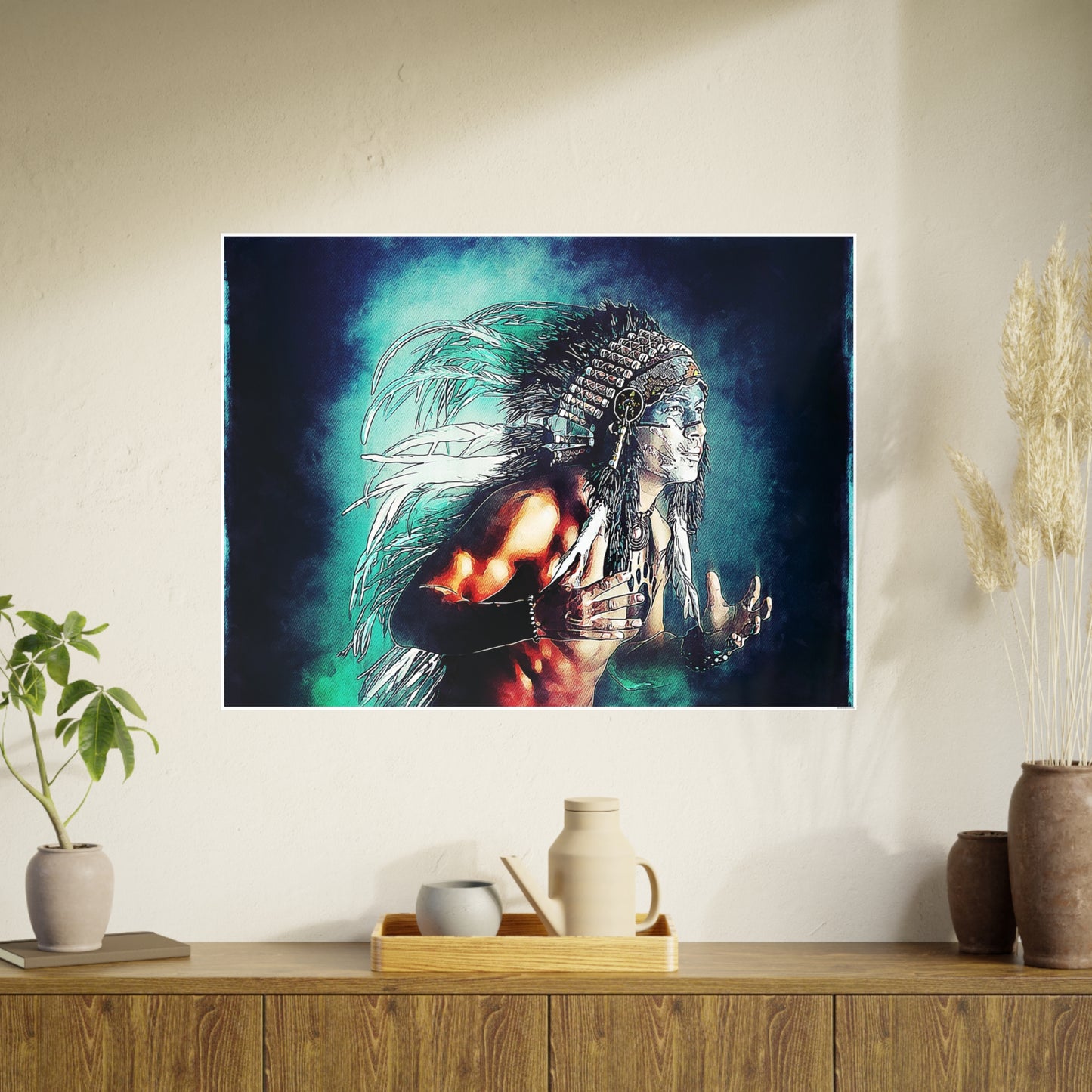First Nation Man Photo Art Paper Posters