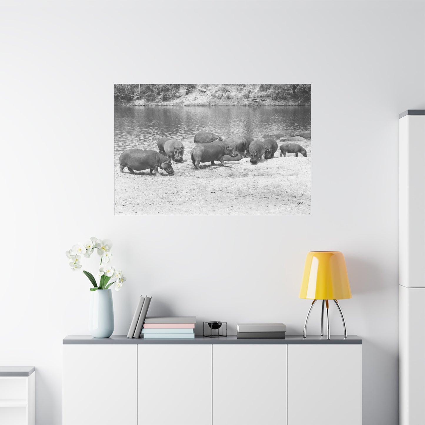 Hippopotamus Matte Canvas, Stretched, 1.25"