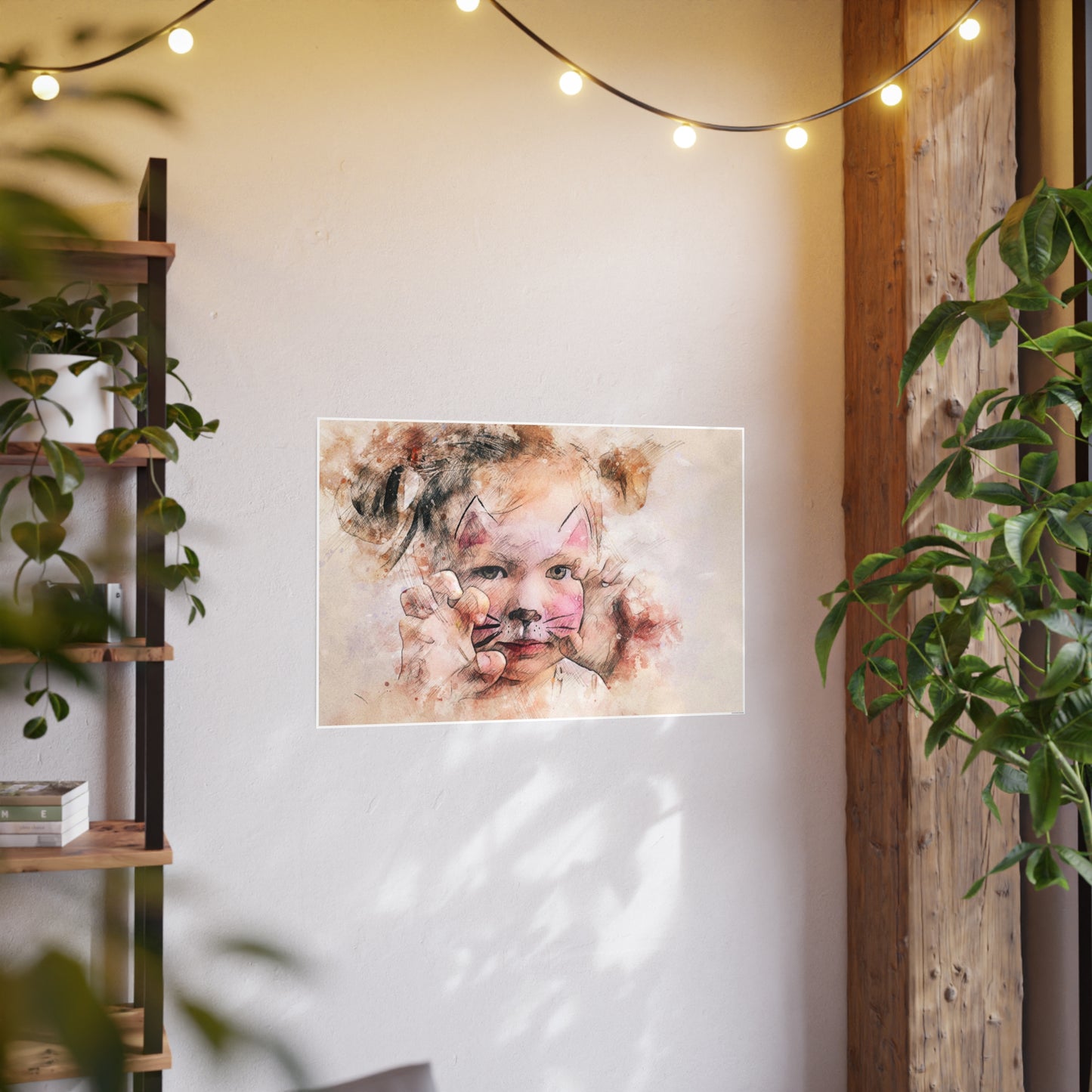 Baby Cat Girl Photo Art Paper Posters