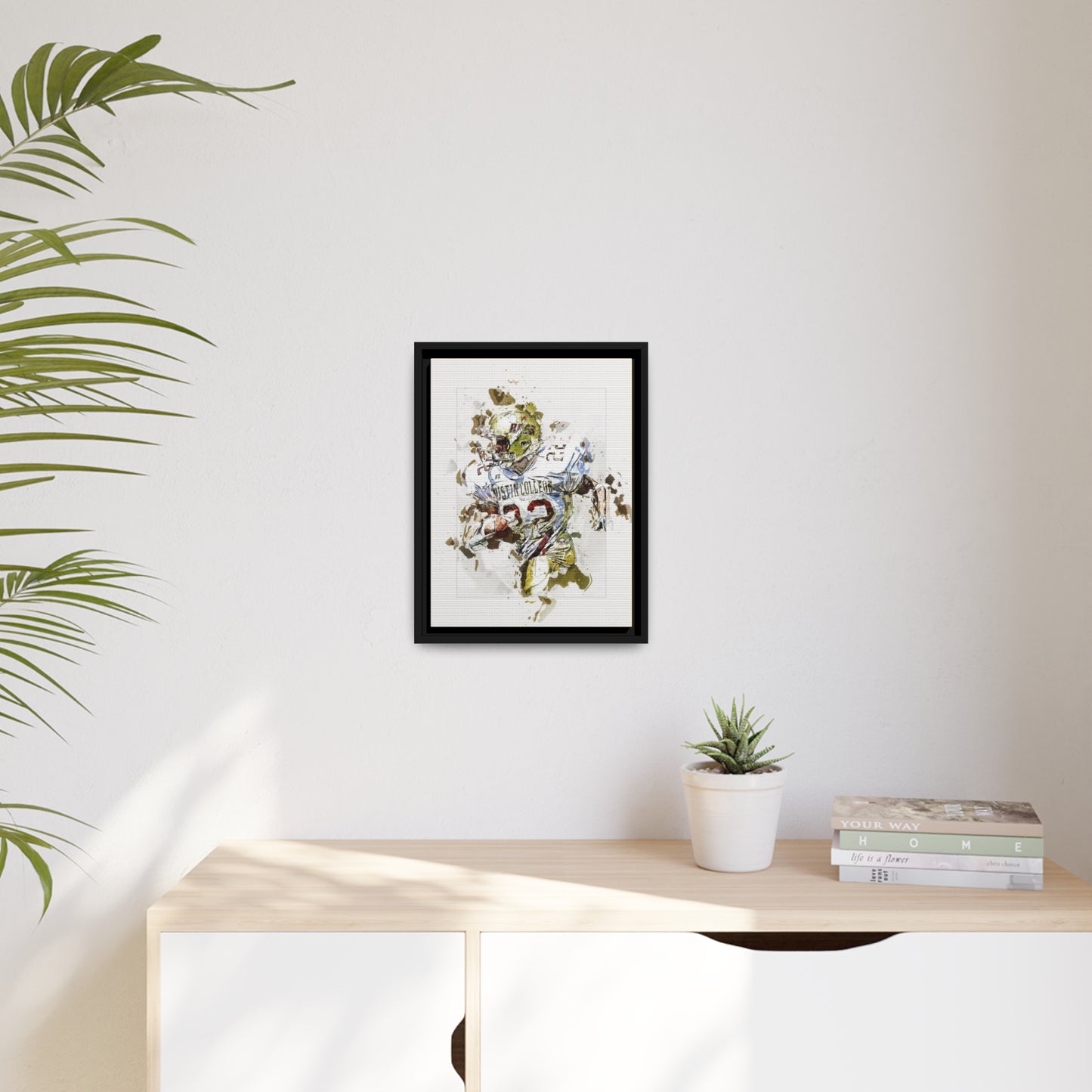 Football Matte Canvas, Black Frame
