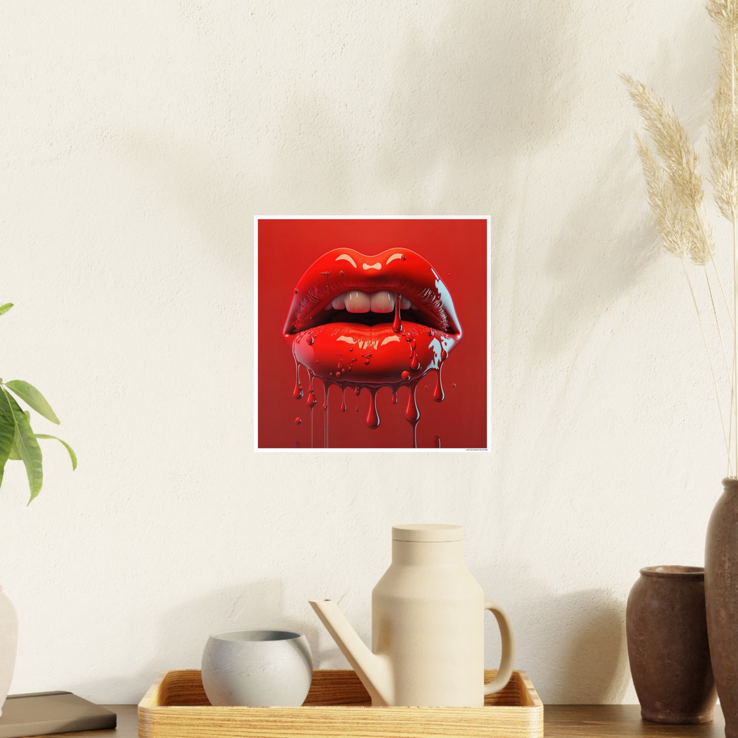 Bloody Lips Photo Art Paper Posters
