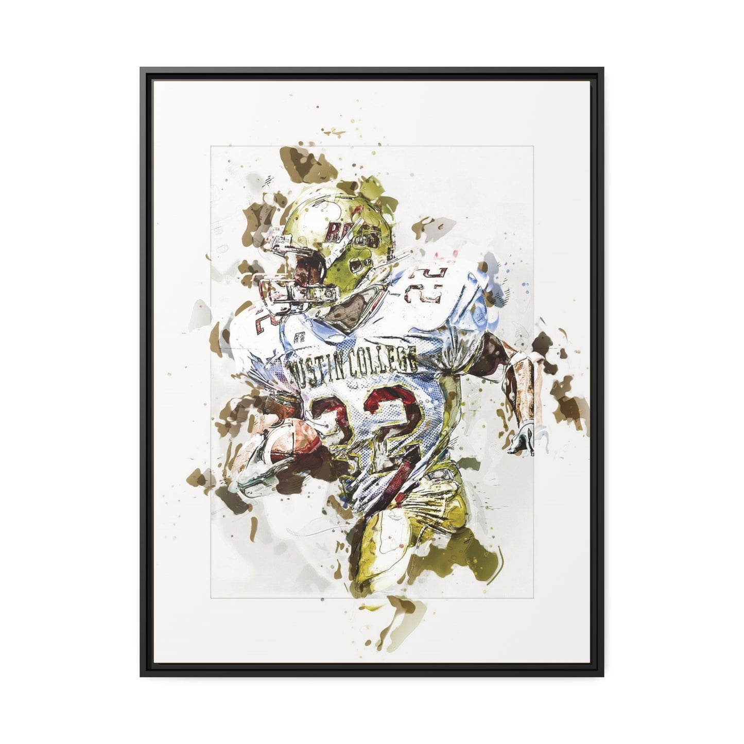 Football Matte Canvas, Black Frame