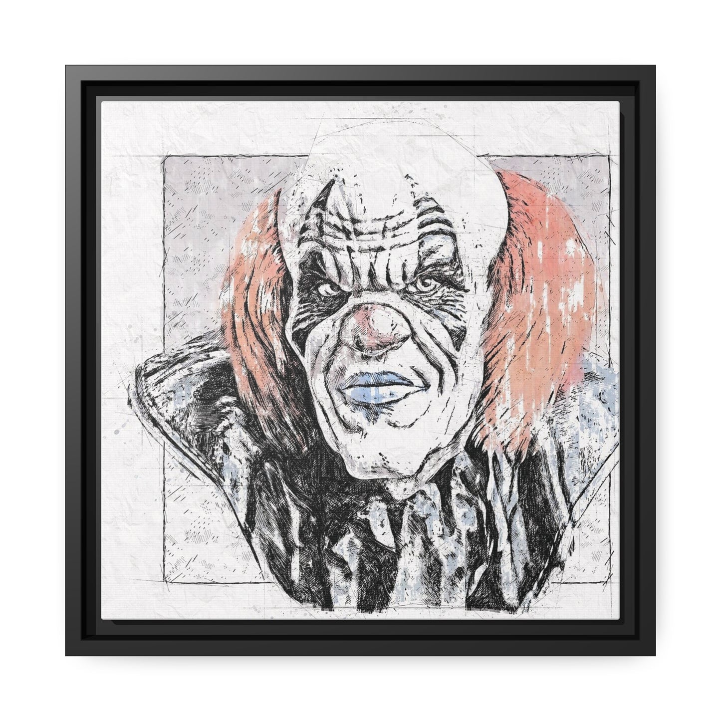 Clown Matte Canvas, Black Frame